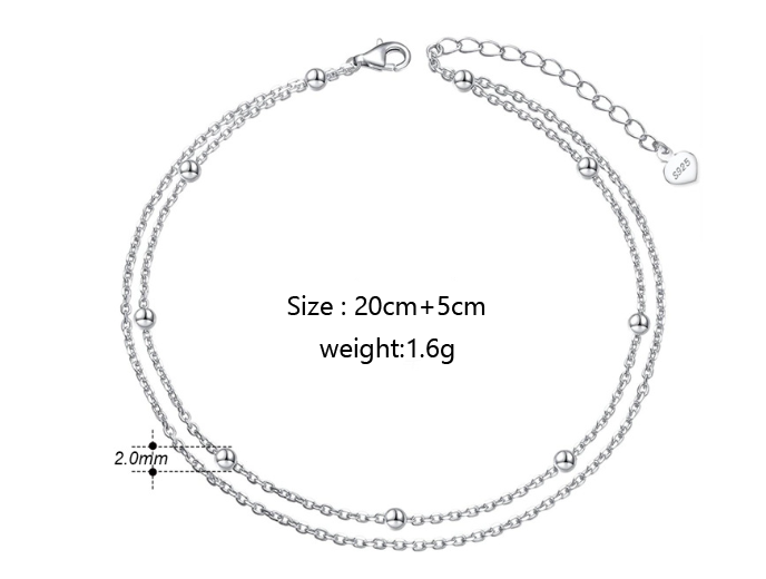 Silver Anklet Cross Pendant – 925 Silver Moissanite Elegance
