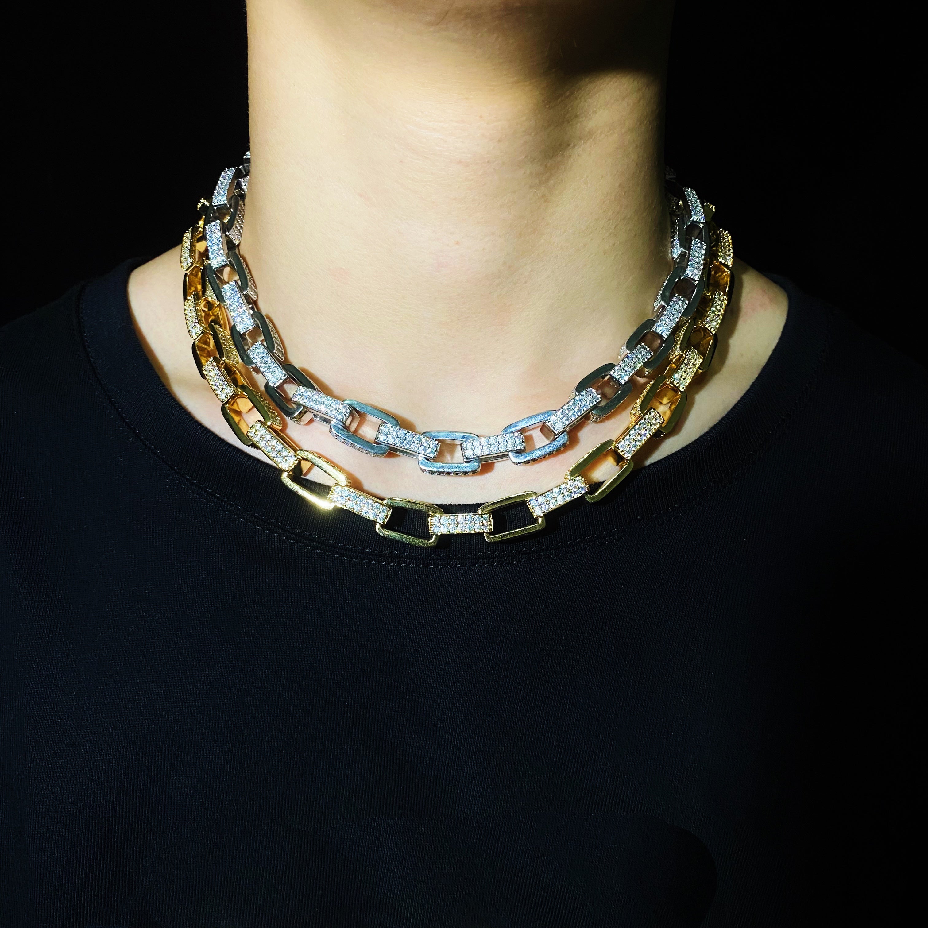 10mm iced hermes link chain