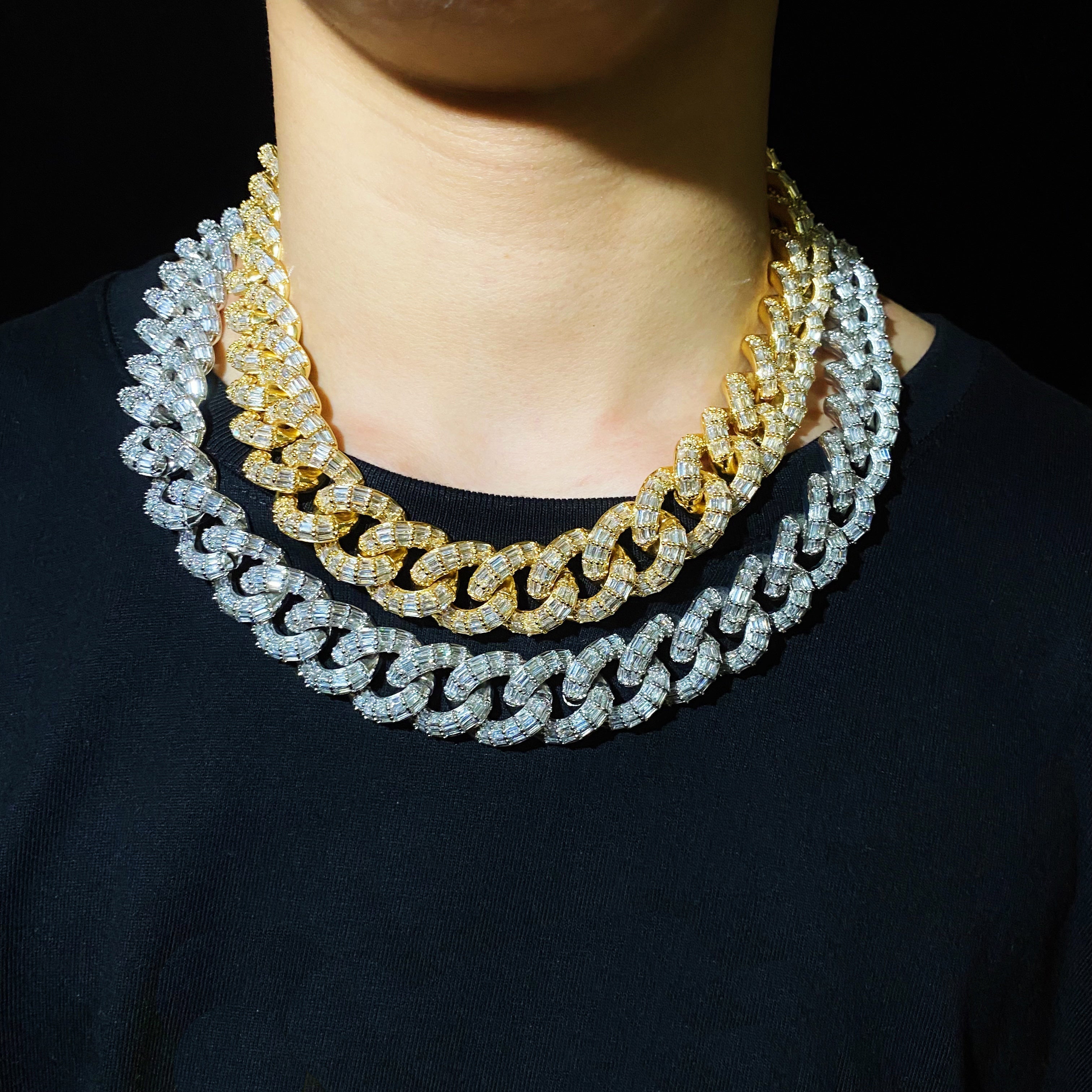 19mm Baguette Cuban Chain