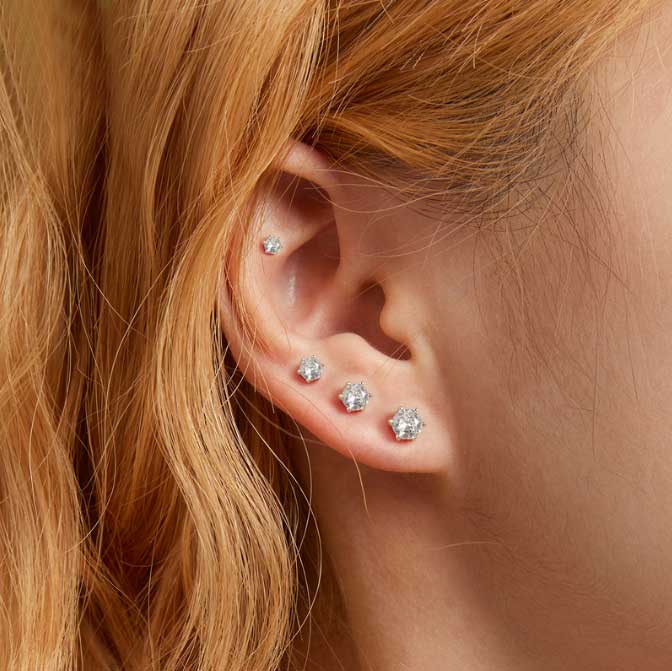 Round Earrings 5 6 7 8mm