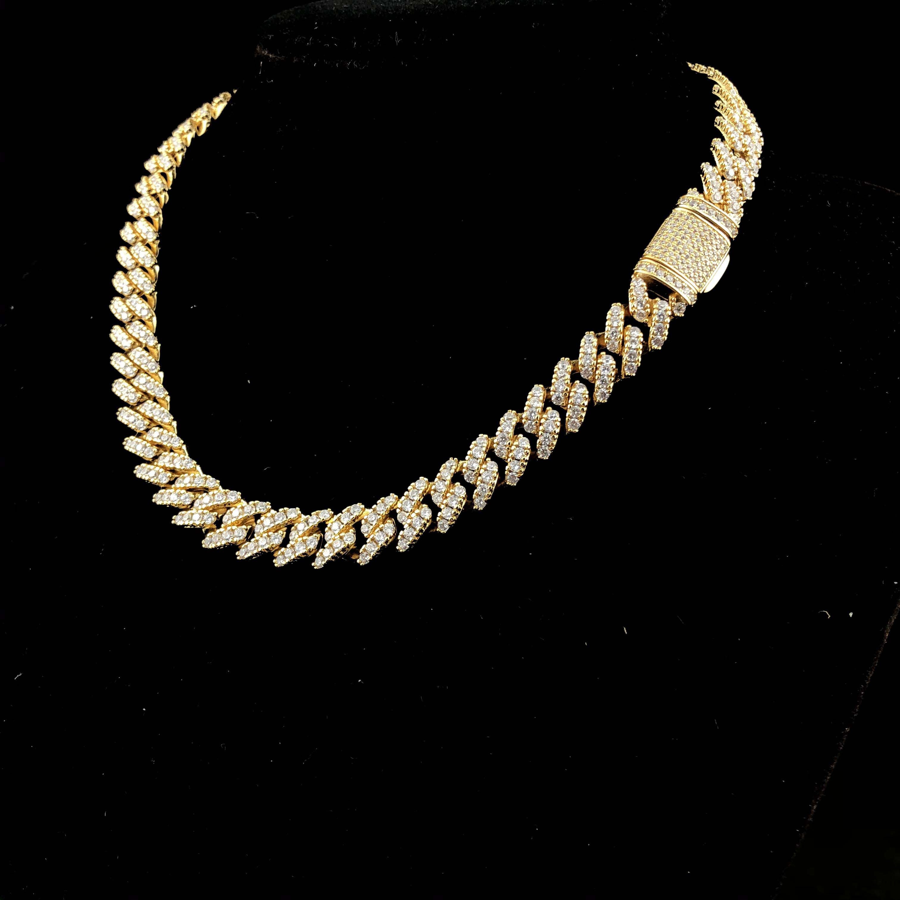 10mm Diamond prong Cuban Chain