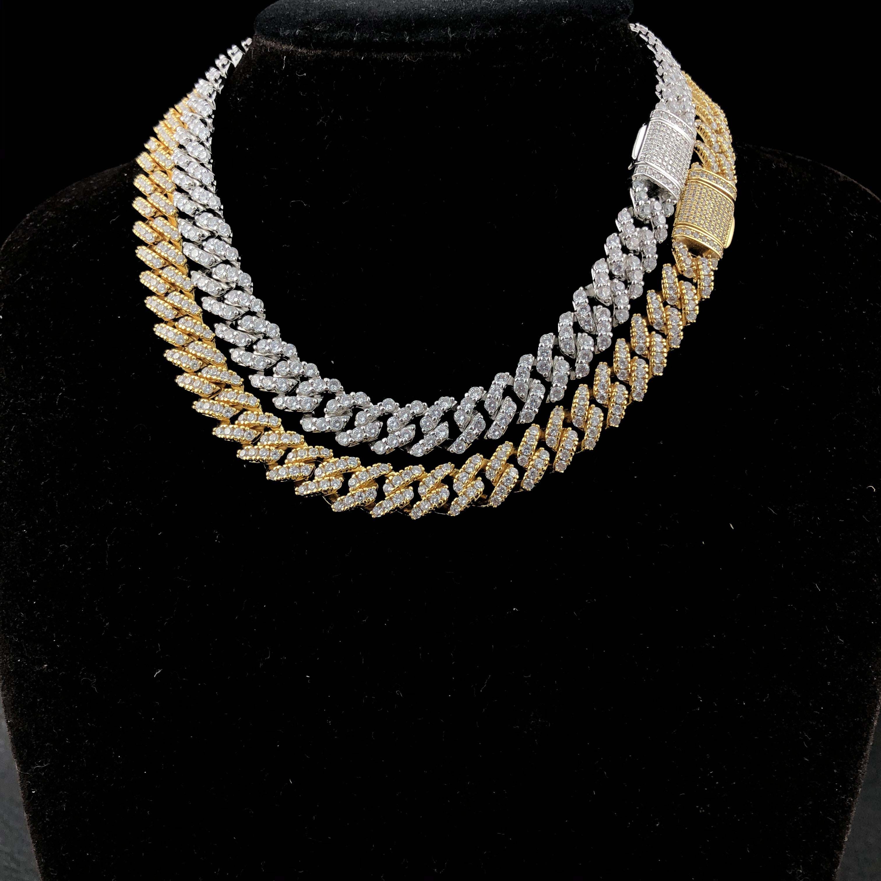 10mm Diamond prong Cuban Chain