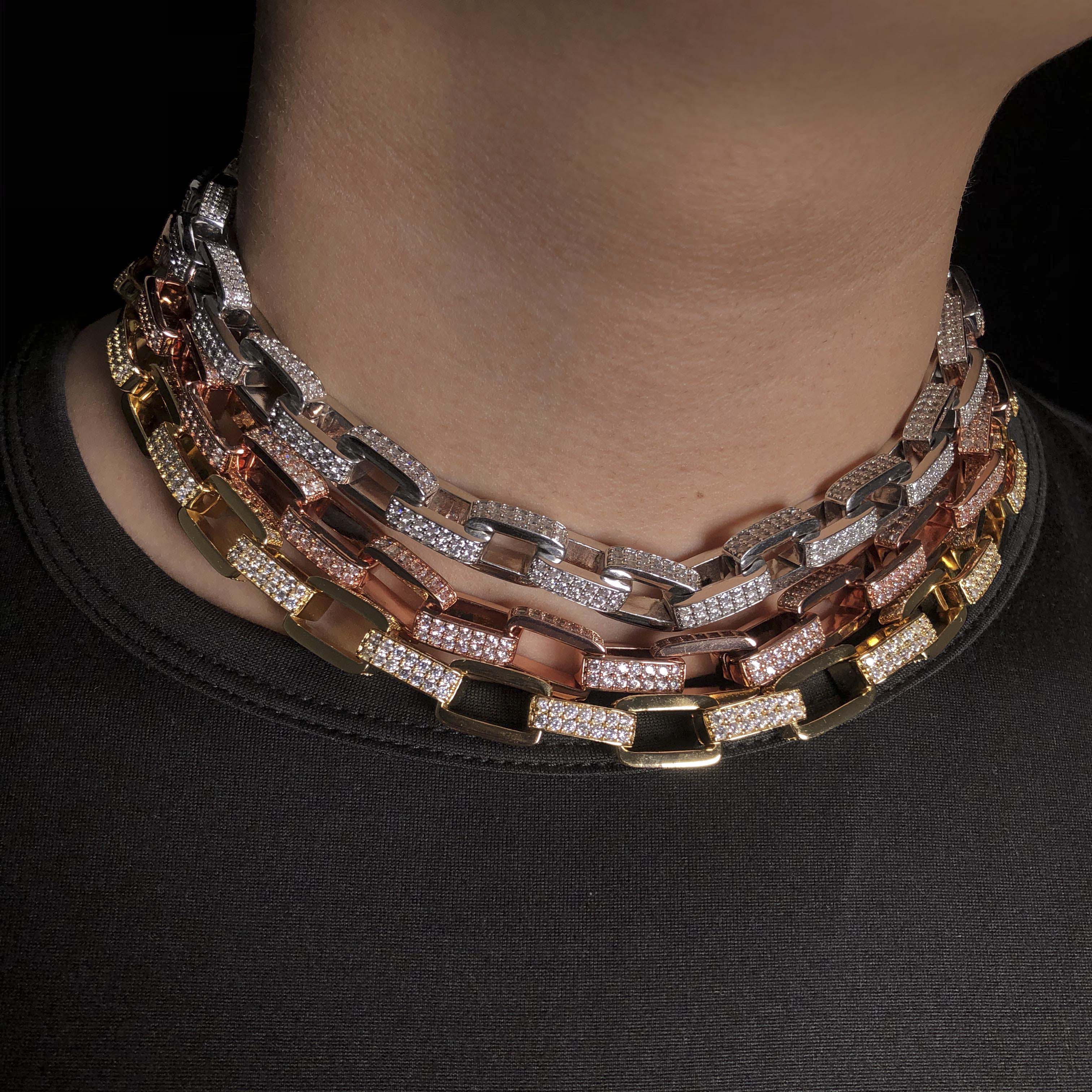 10mm iced hermes link chain