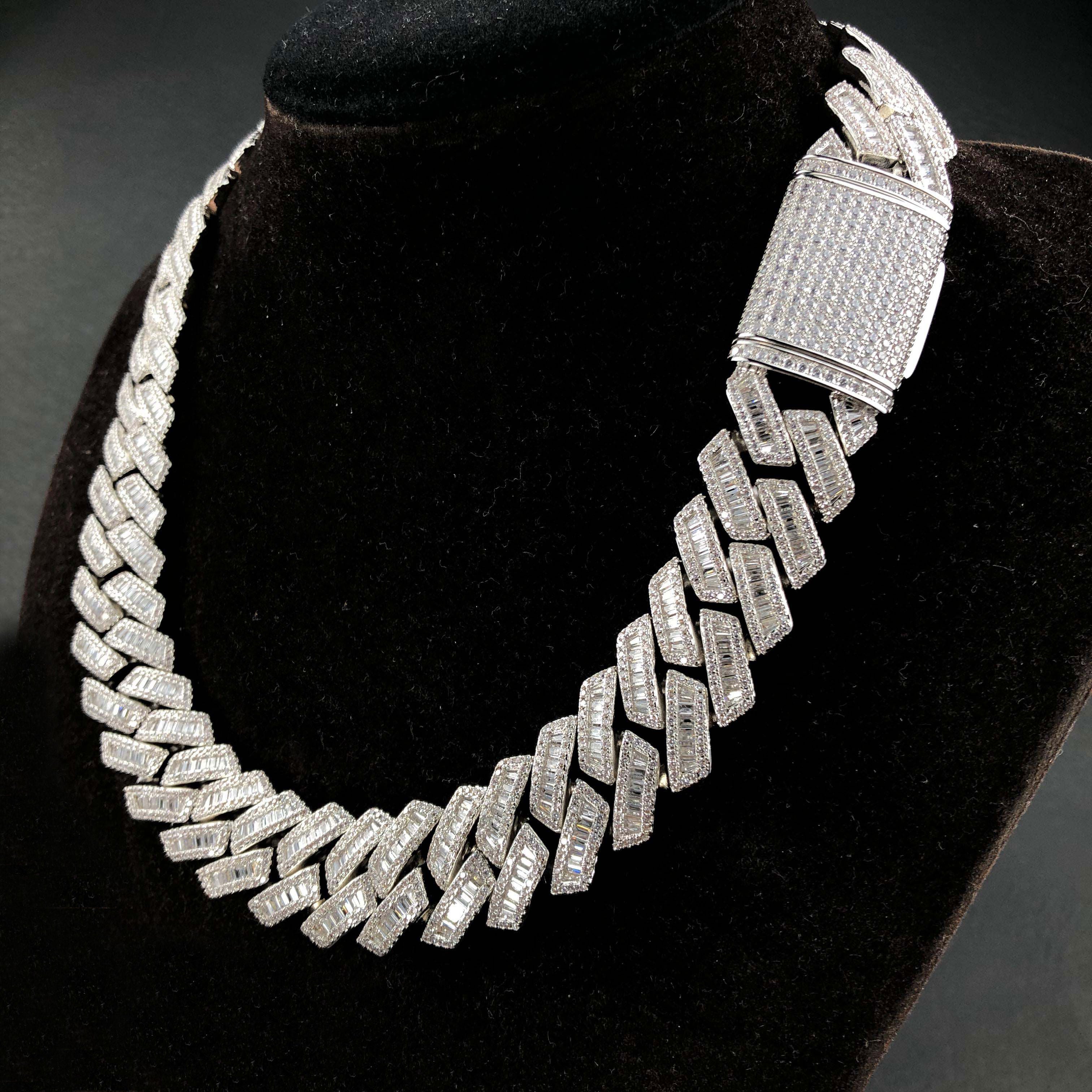 19mm Prong Baguette Cuban Chain