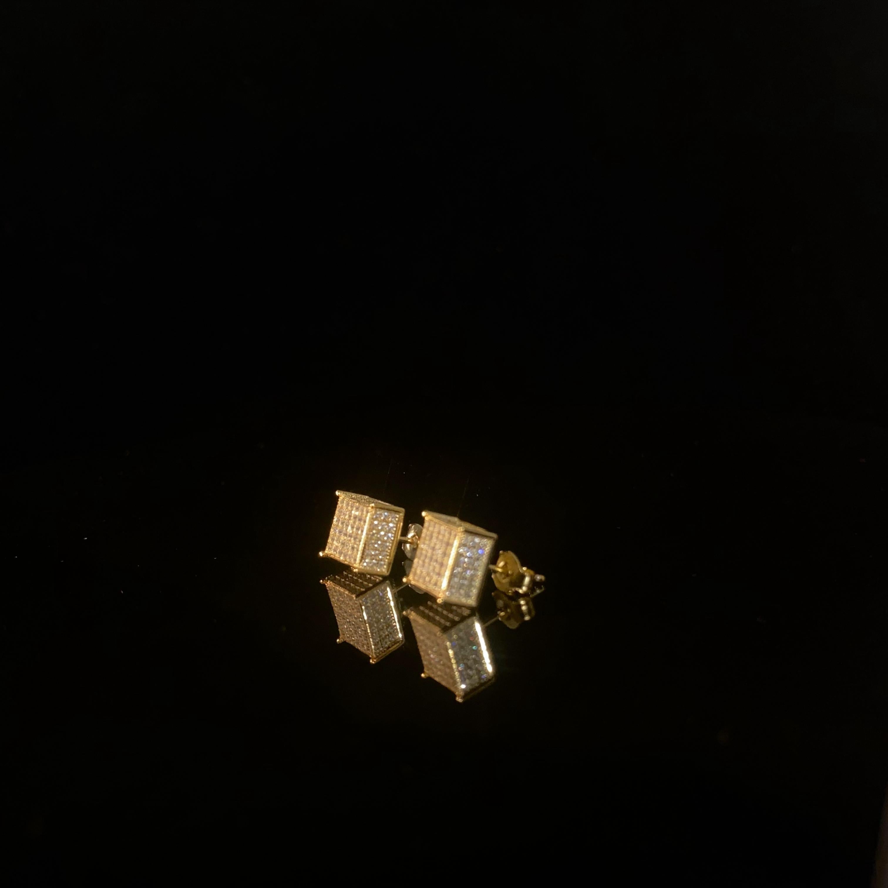 925 silver zirconia jewelry Square Earrings