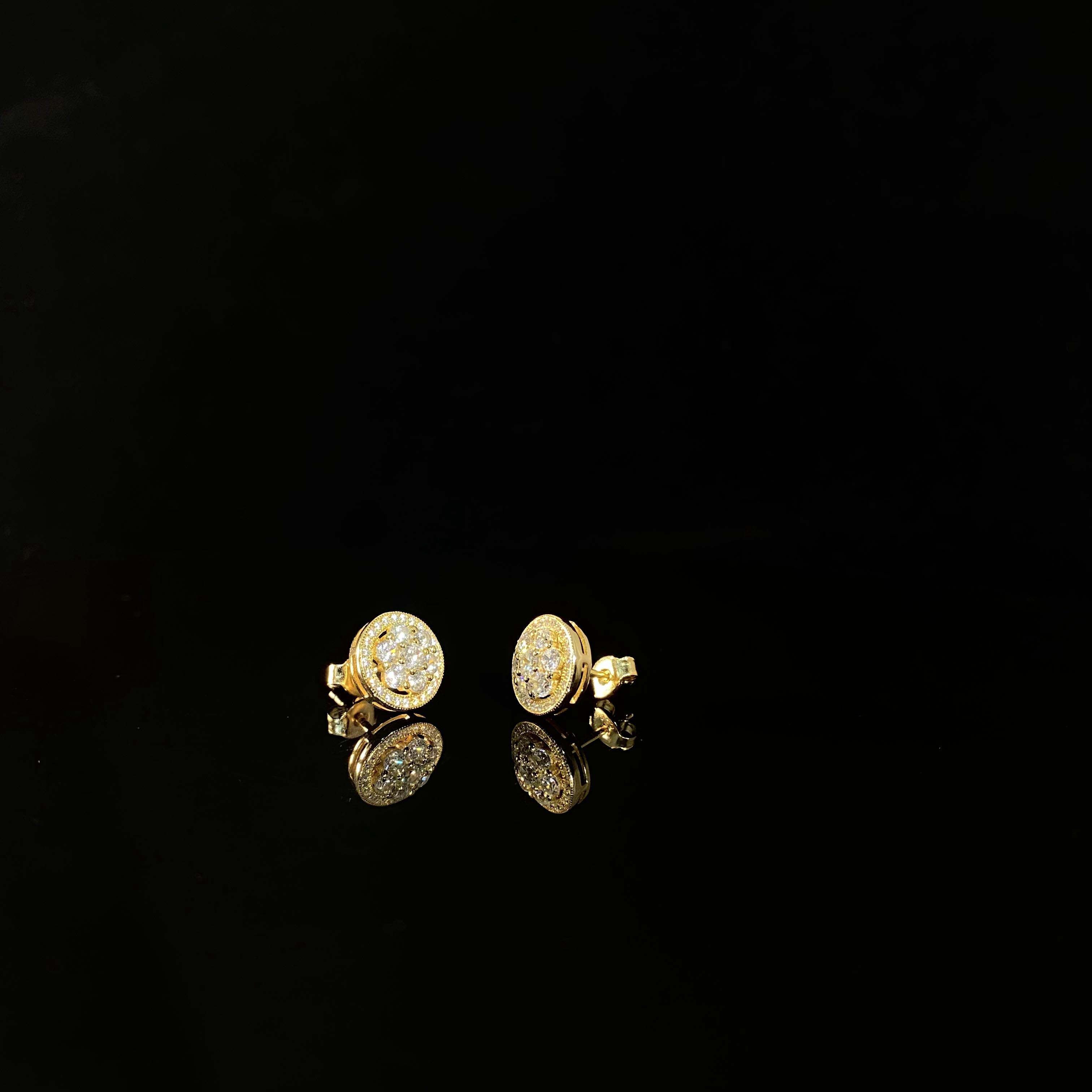 925 silver metal band drill Earrings - pair