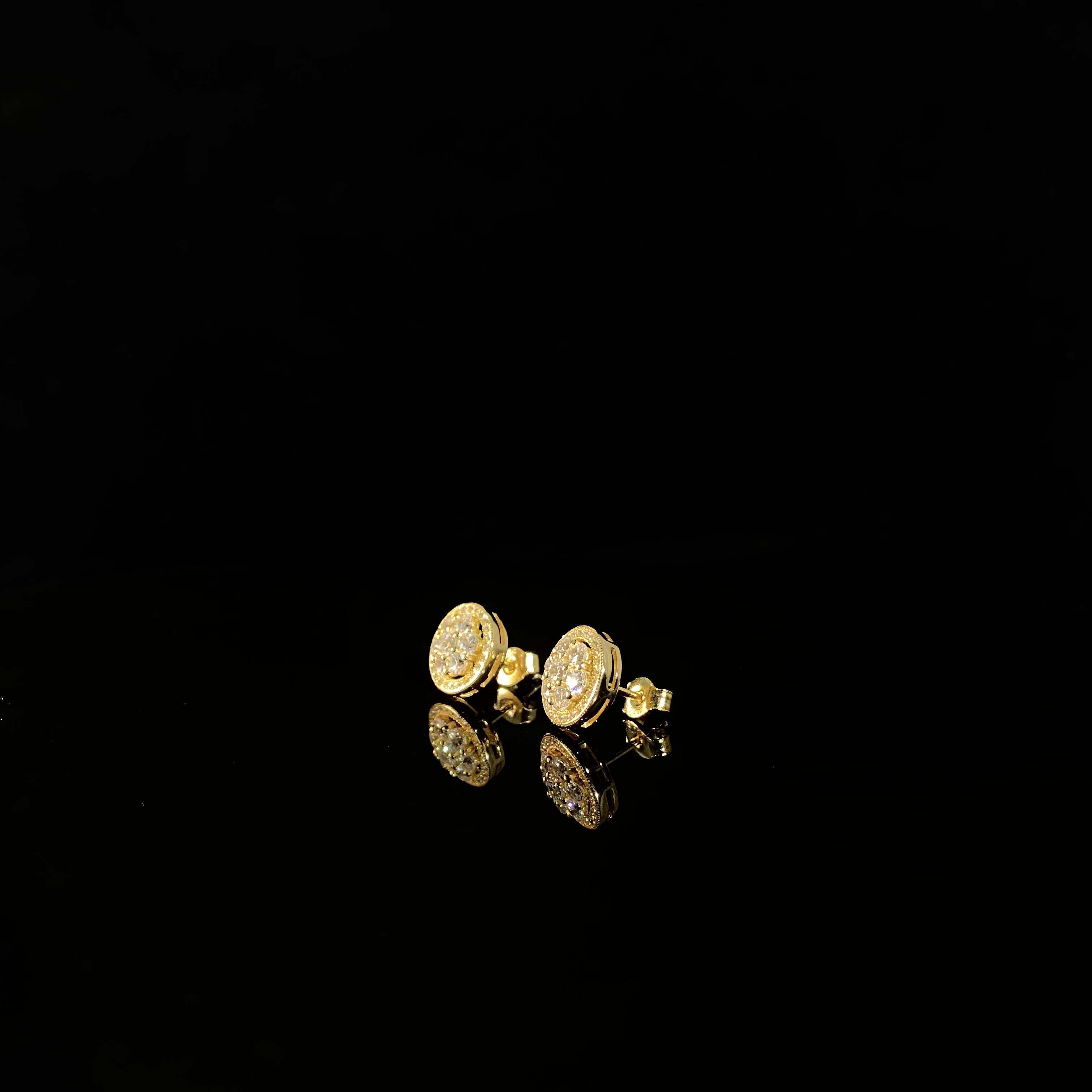 925 silver metal band drill Earrings - pair