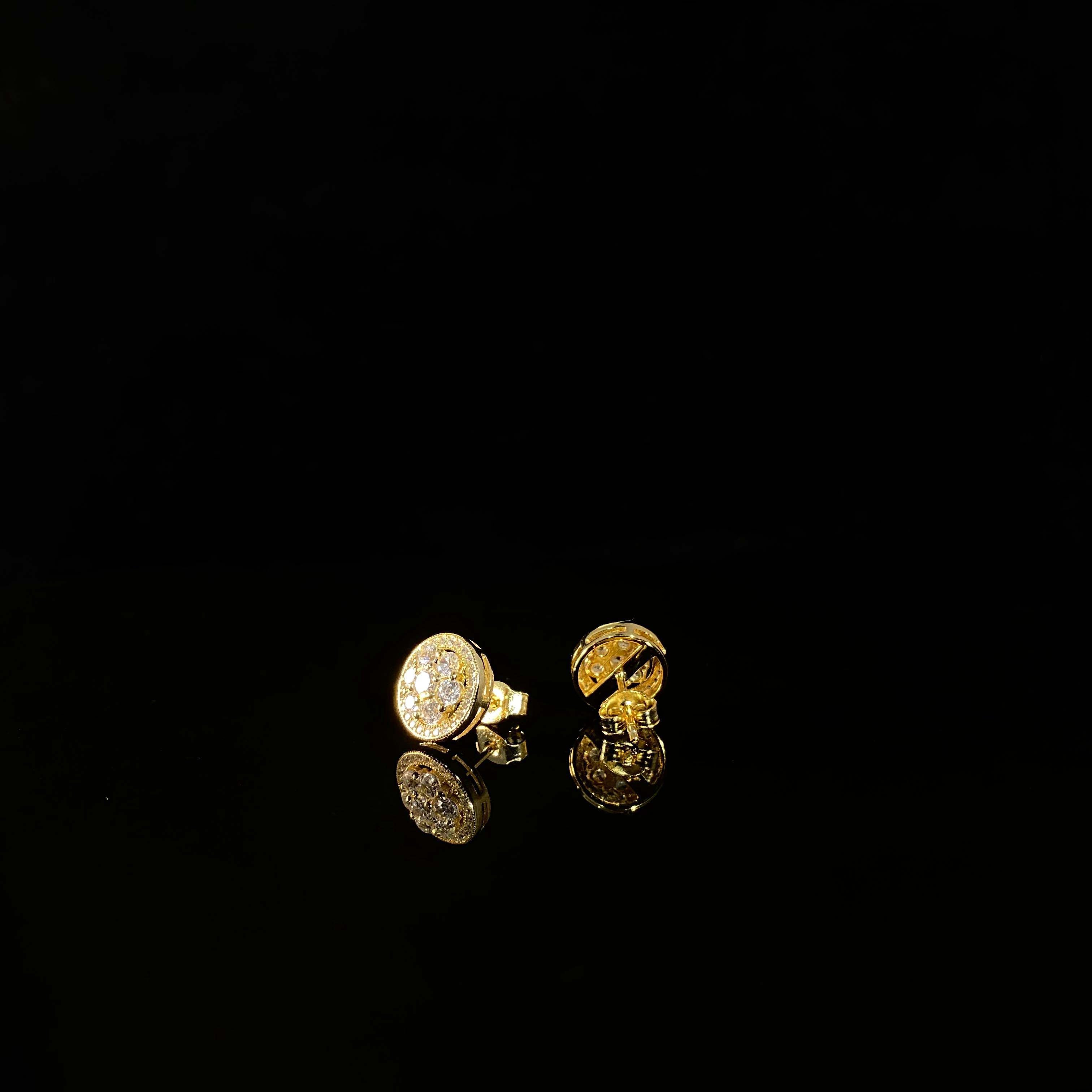 925 silver metal band drill Earrings - pair