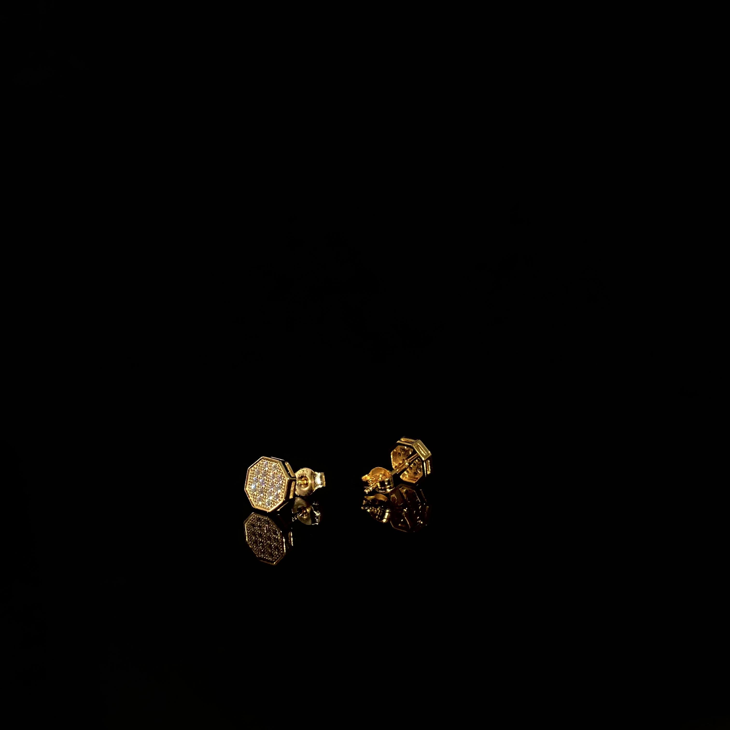 925 silver concentric hip hop Earrings - a pair