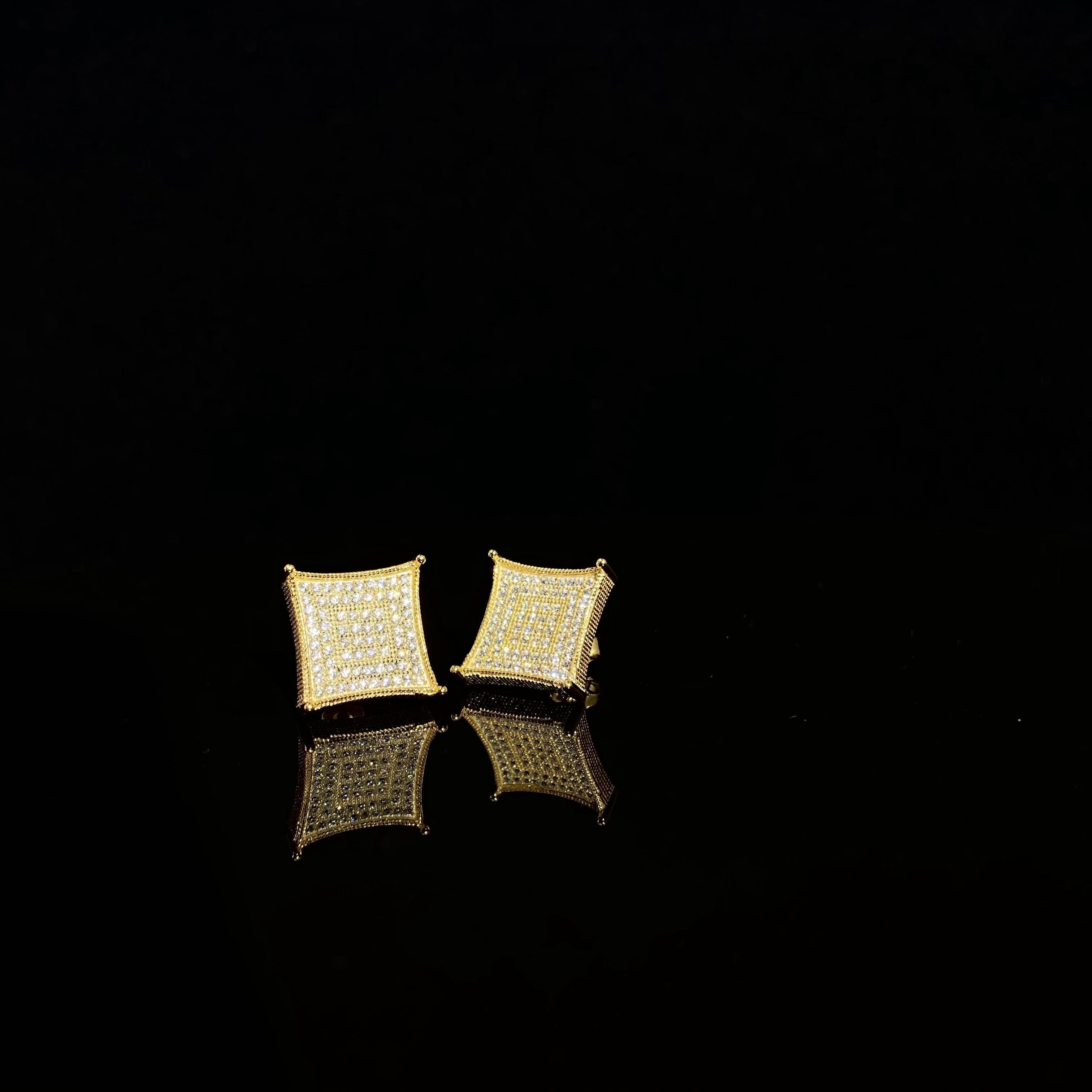 925 silver square Thread Earrings- pair