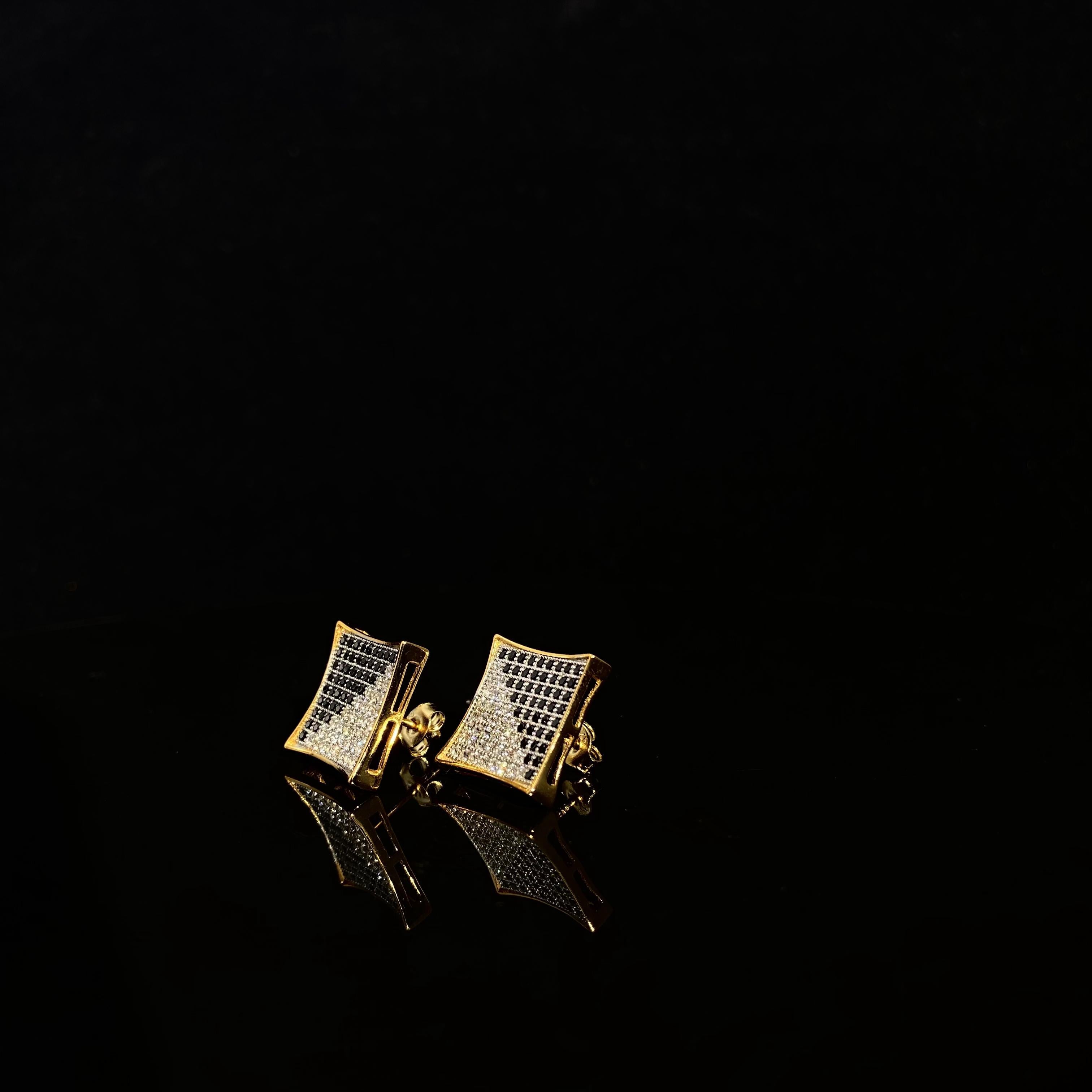 925 silver bicolor Cubic Zircon female Earrings - a pair