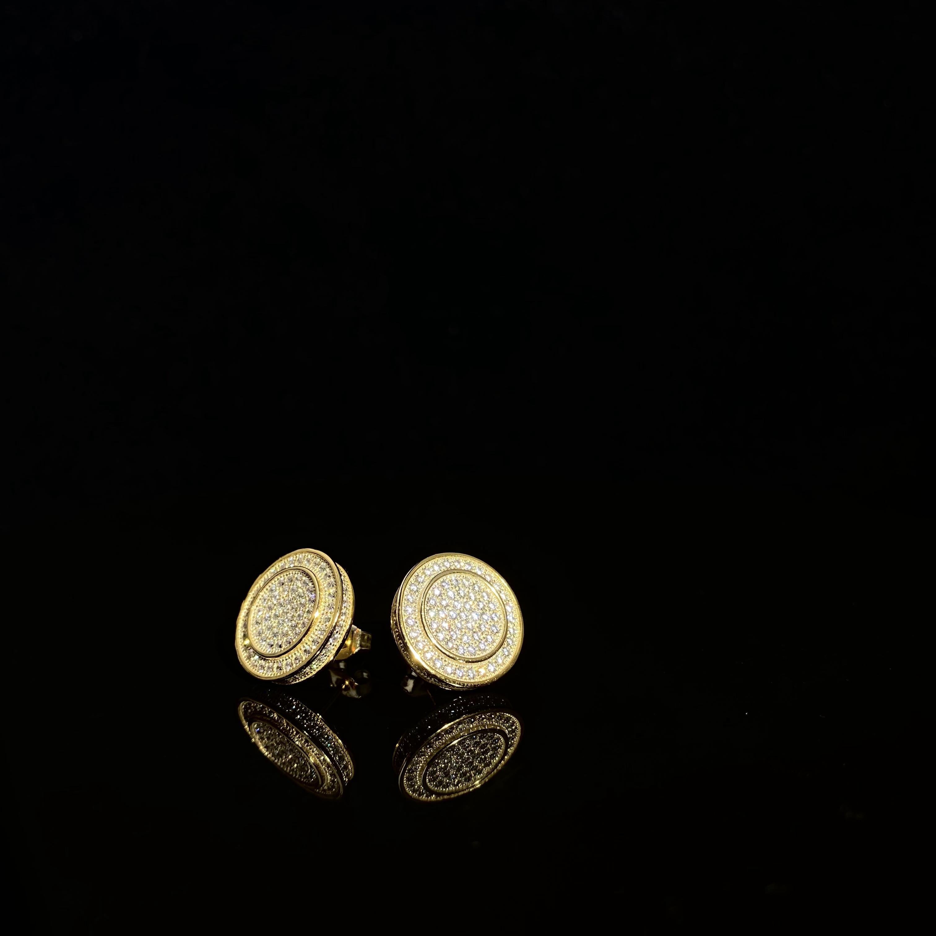 925 Silver Double layer full Diamond Earrings - a pair