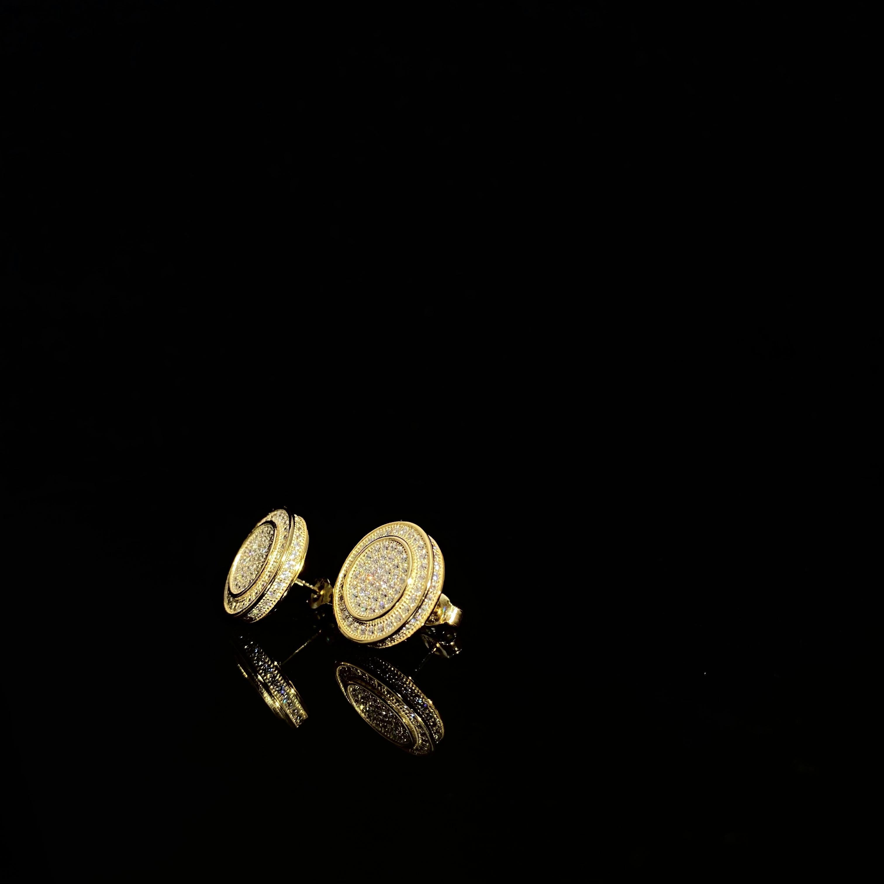 925 Silver Double layer full Diamond Earrings - a pair
