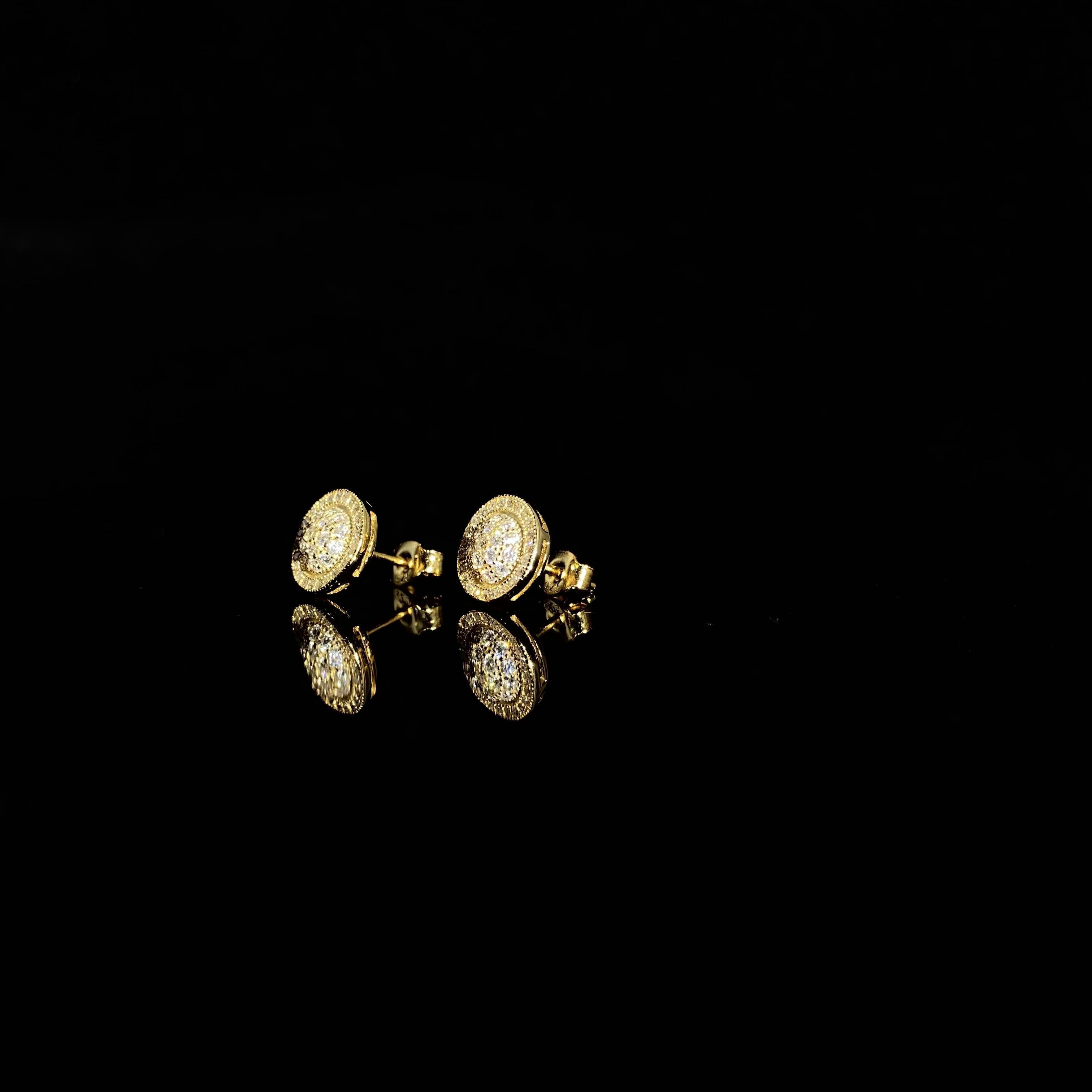 925 silver round arc men's Earrings - a pair