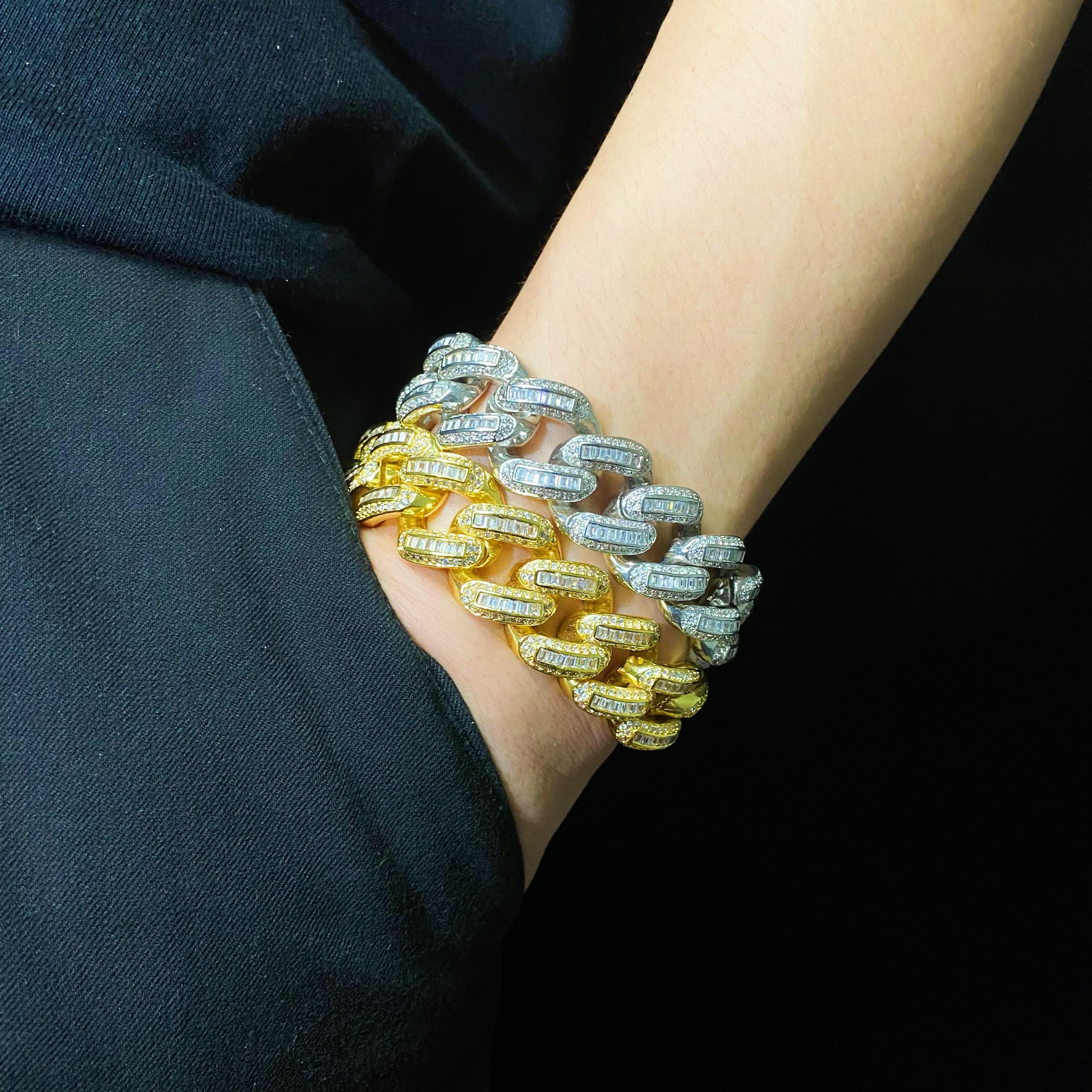 19mm Baguette Cuban Bracelet Chain