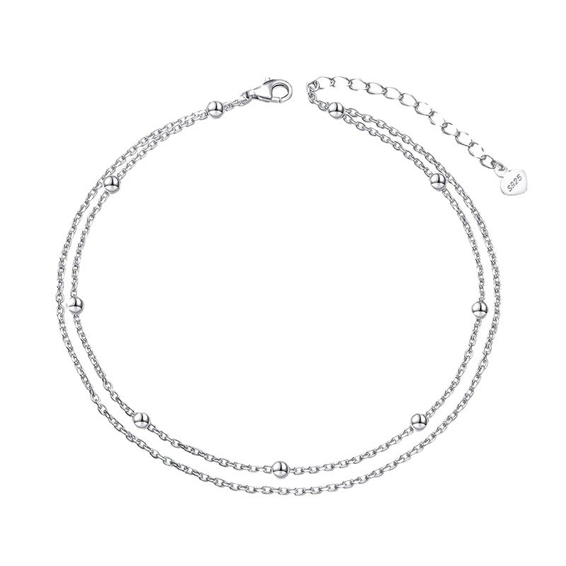 Silver Anklet Cross Pendant – 925 Silver Moissanite Elegance