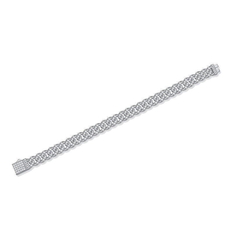Moissanite Cuban Bracelet in 925 Silver