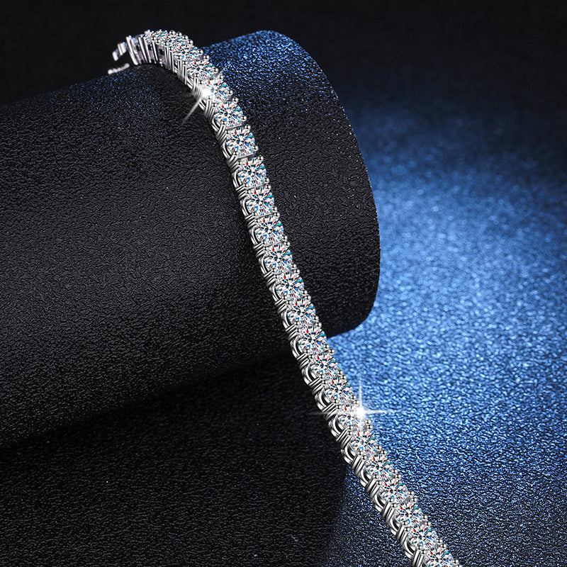 Moissanite Tennis Chain Bracelet in 925 Silver