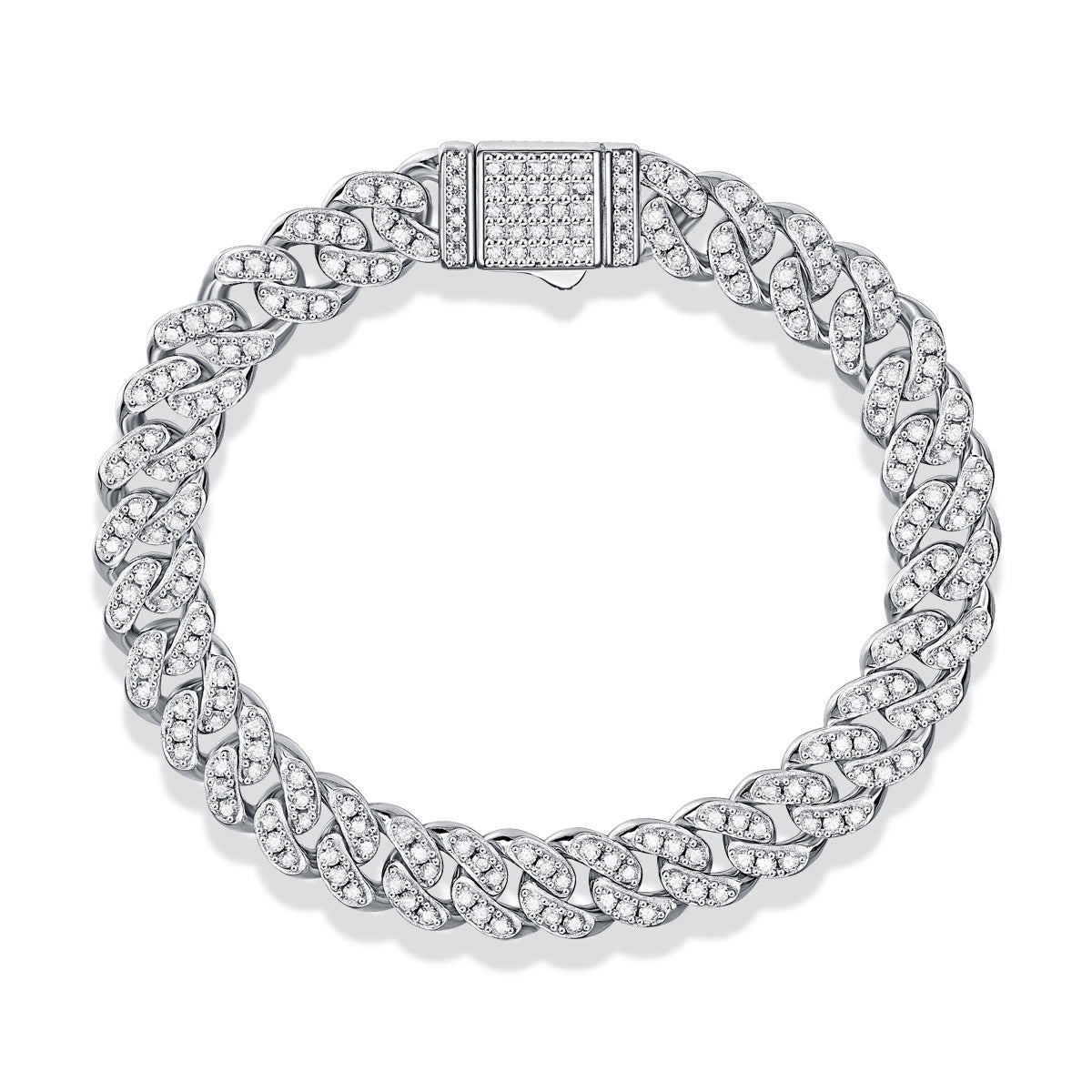 Moissanite Cuban Bracelet in 925 Silver