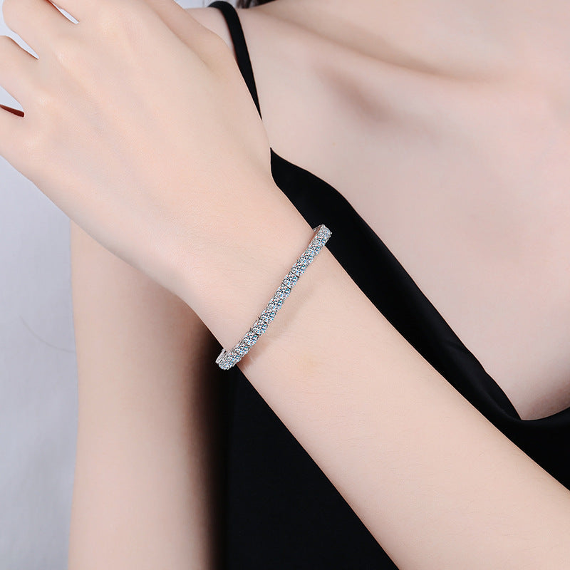 Moissanite Tennis Chain Bracelet in 925 Silver