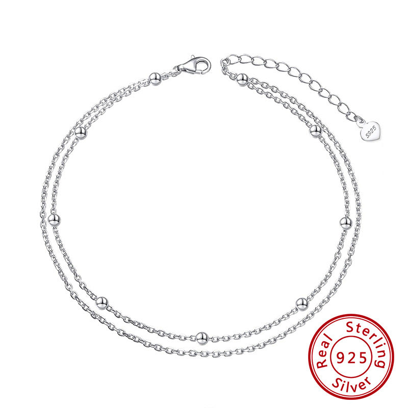 Silver Anklet Cross Pendant – 925 Silver Moissanite Elegance