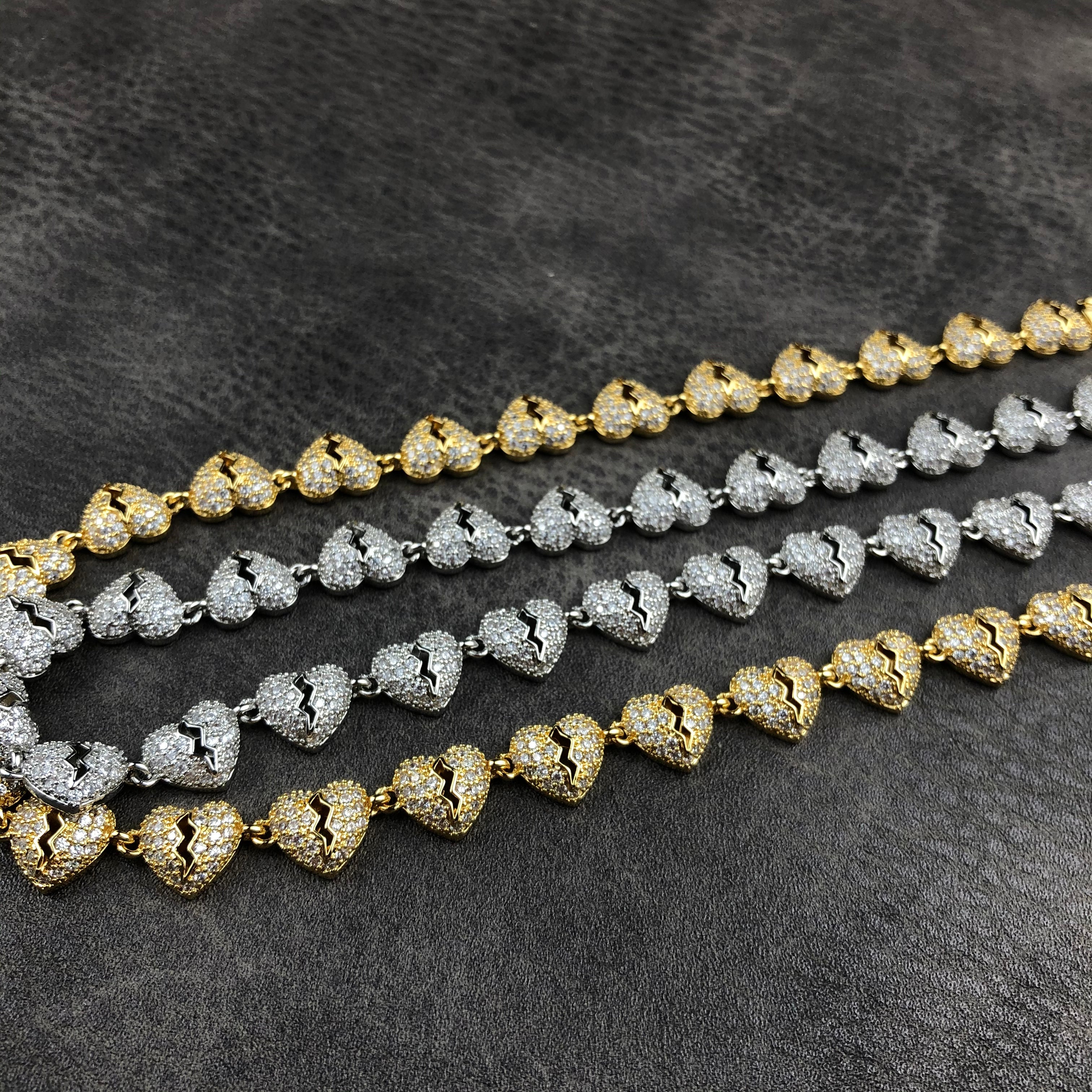 Iced Broken Heart Chain