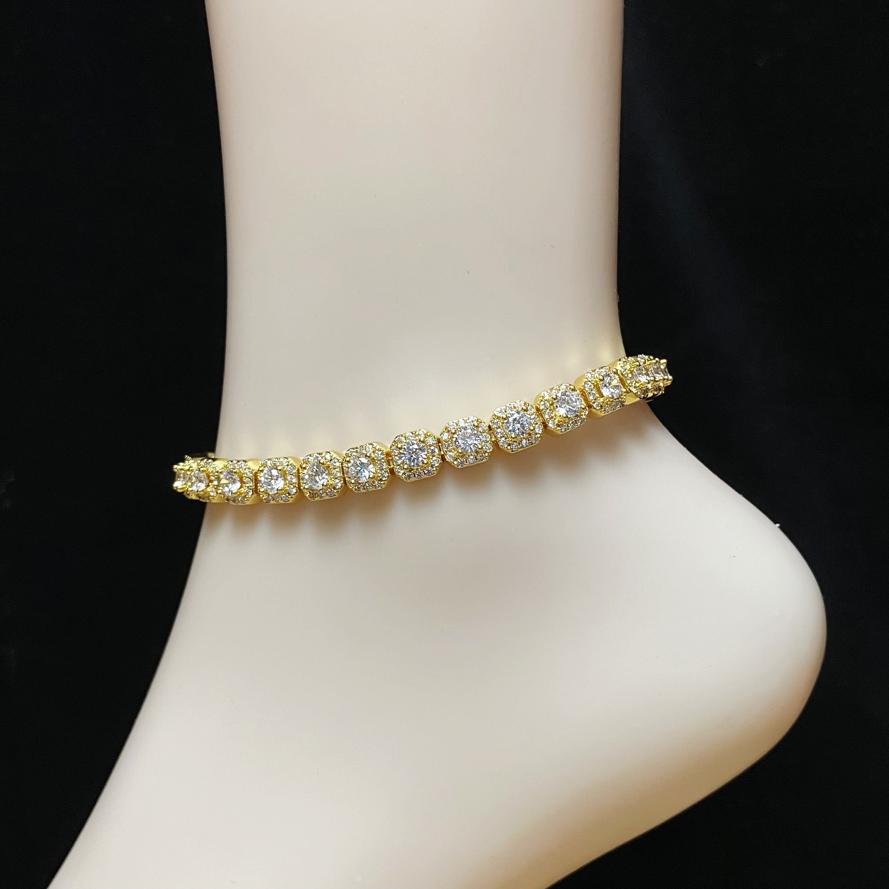 Clustered Tennis Anklet Women – Sparkling Ankle Bracelet