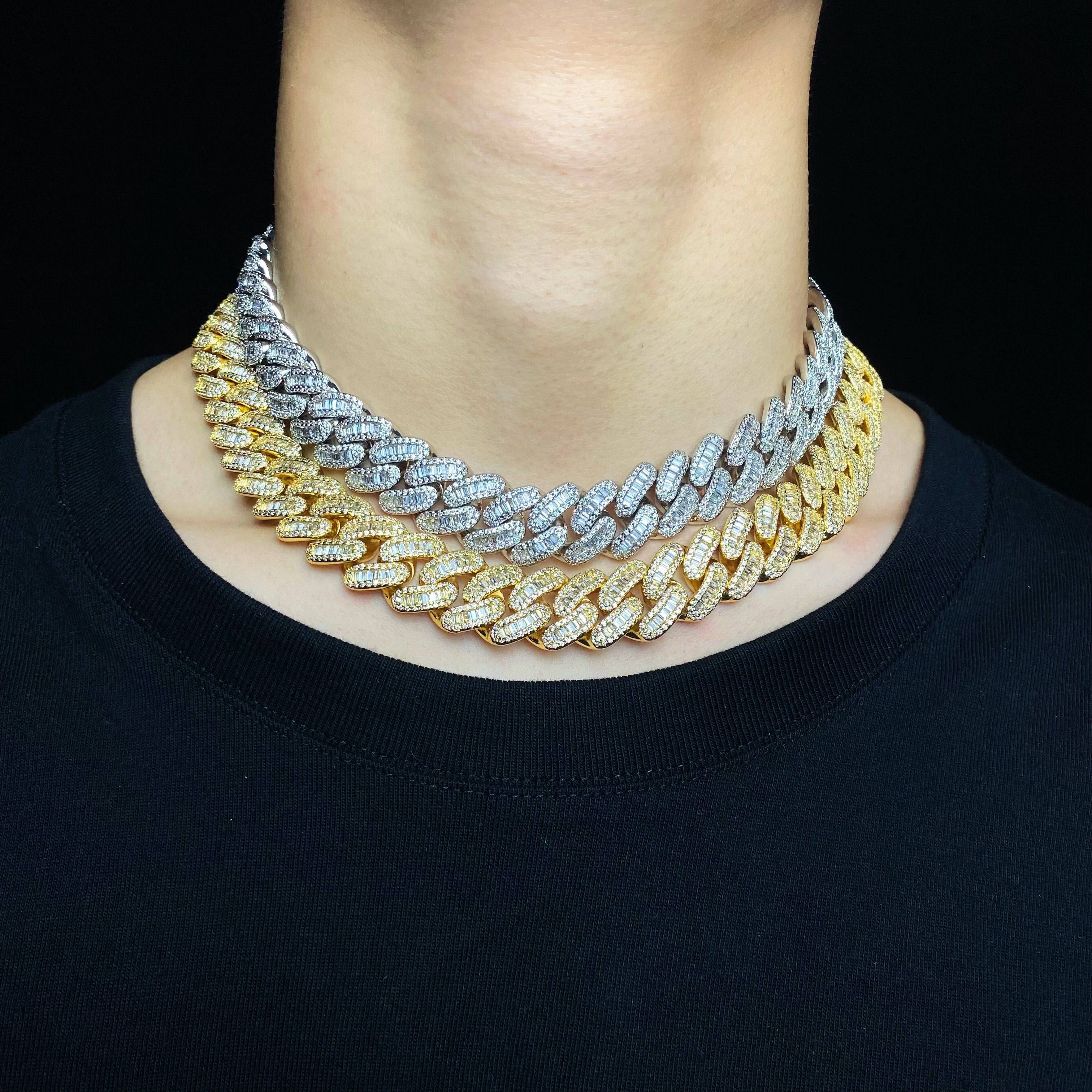 15mm Baguette Cuban Chain