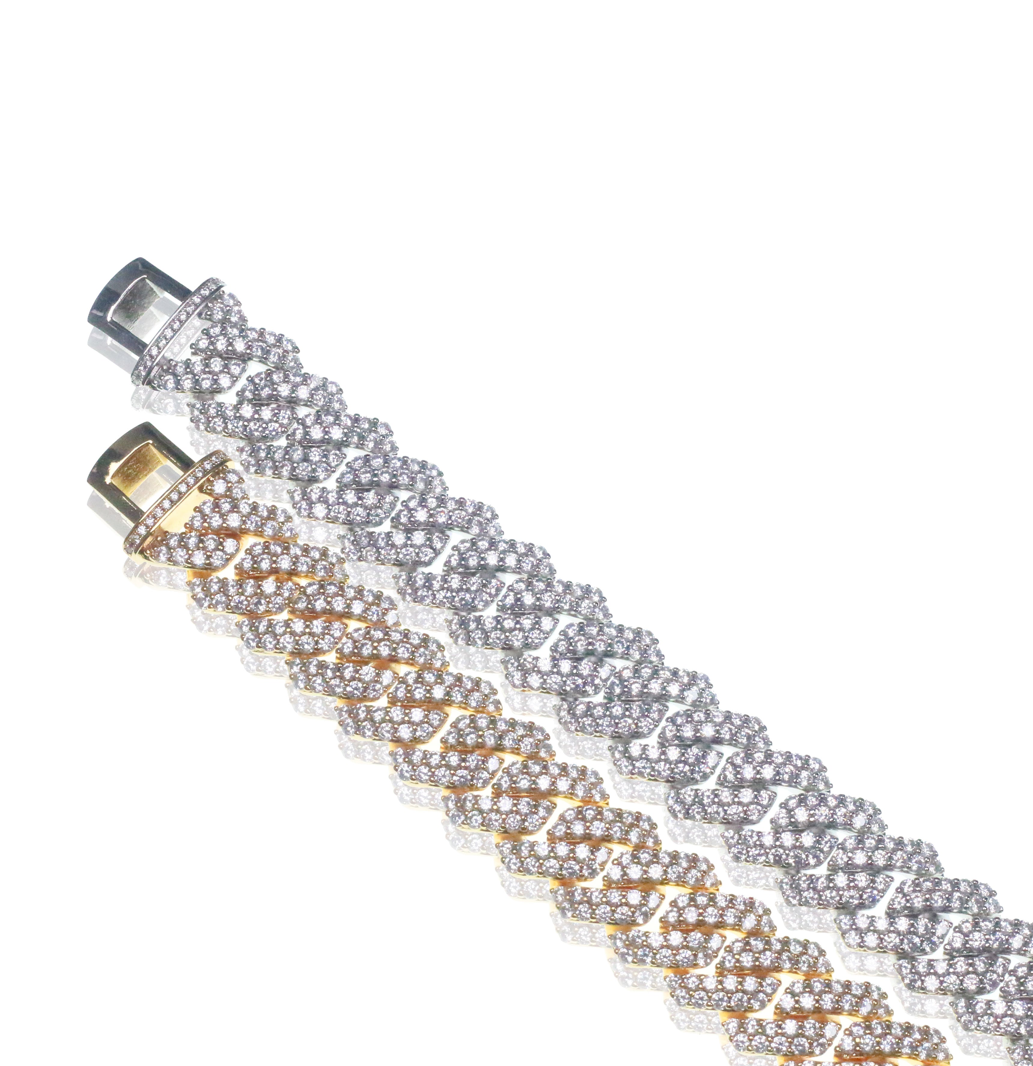 19mm Diamond Prong Cuban Link Bracelet