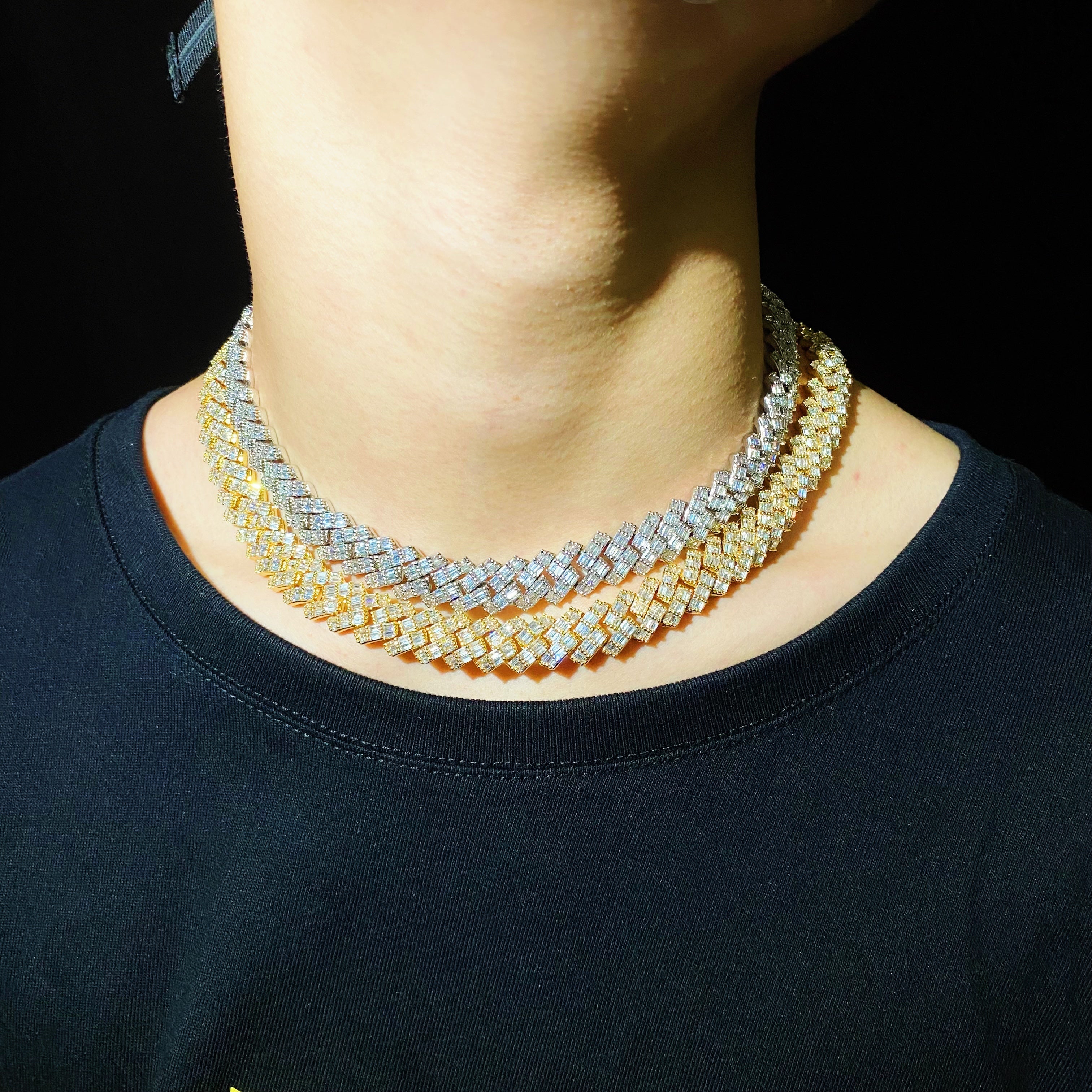 12mm Baguette Prong Cuban chain