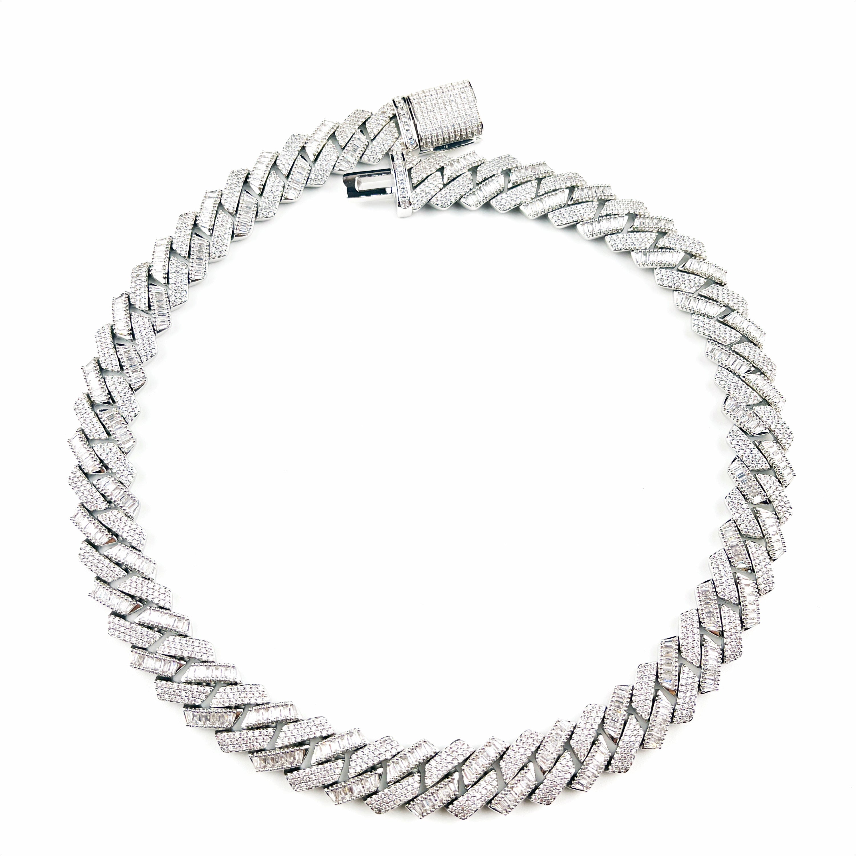 16mm Regular & Baguette Prong Cuban Chain