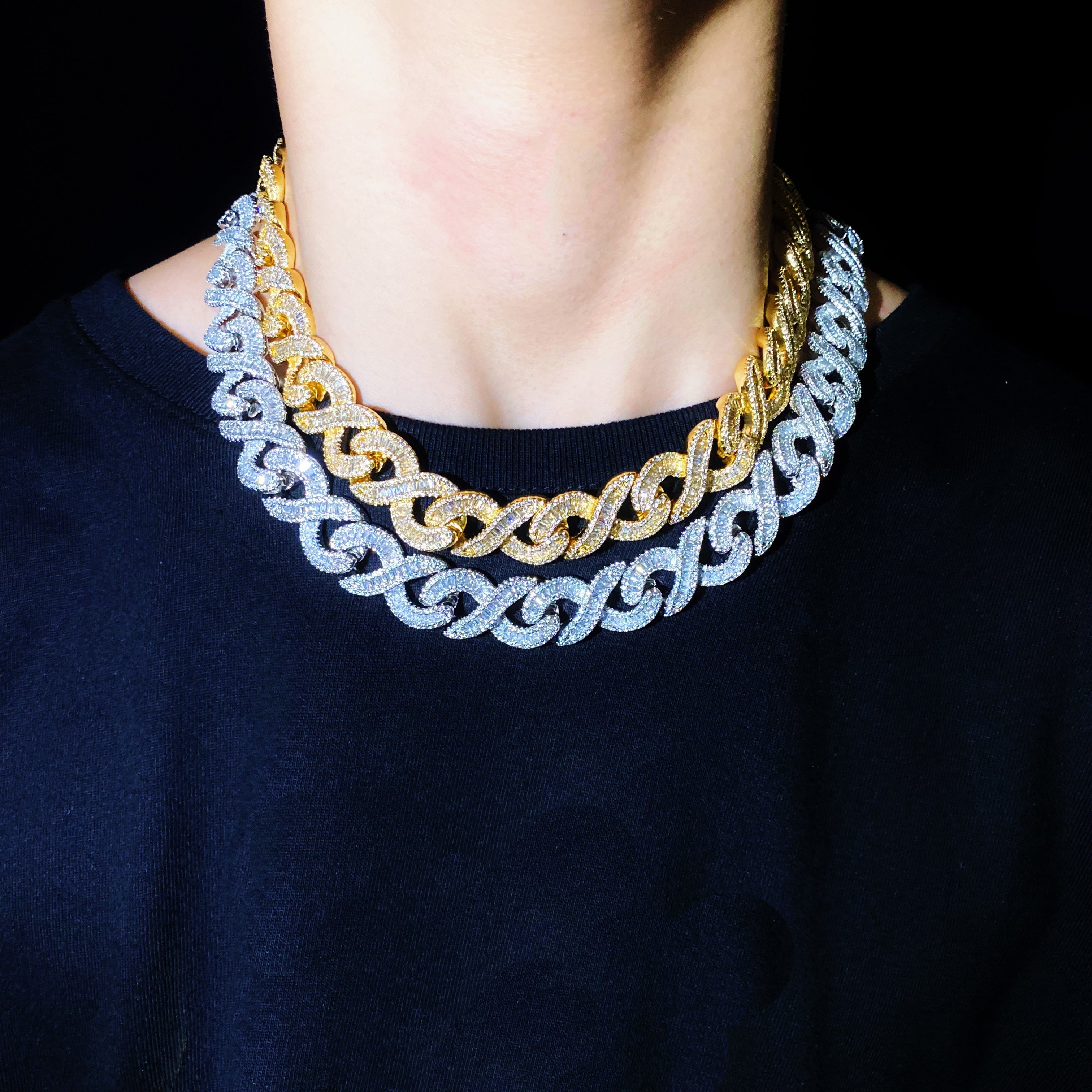 15mm Baguette Infinity Diamond Chain