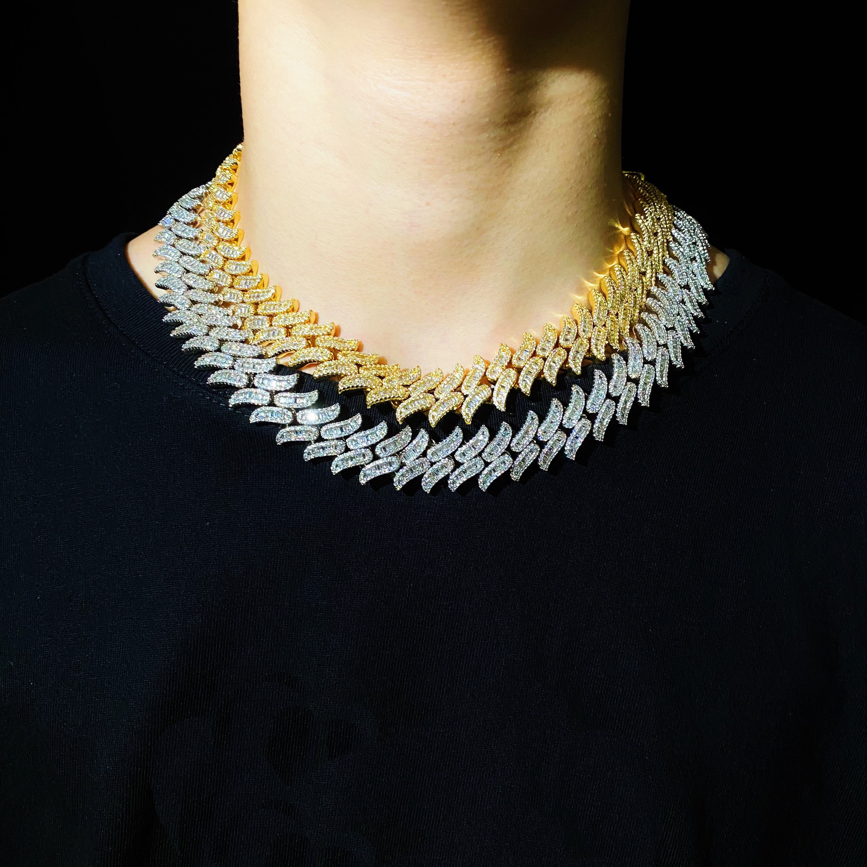 15mm Baguette Spiked cuban chain