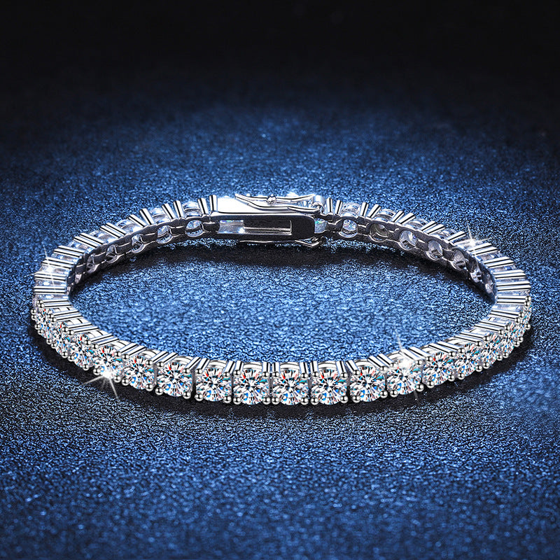 Moissanite Tennis Chain Bracelet in 925 Silver