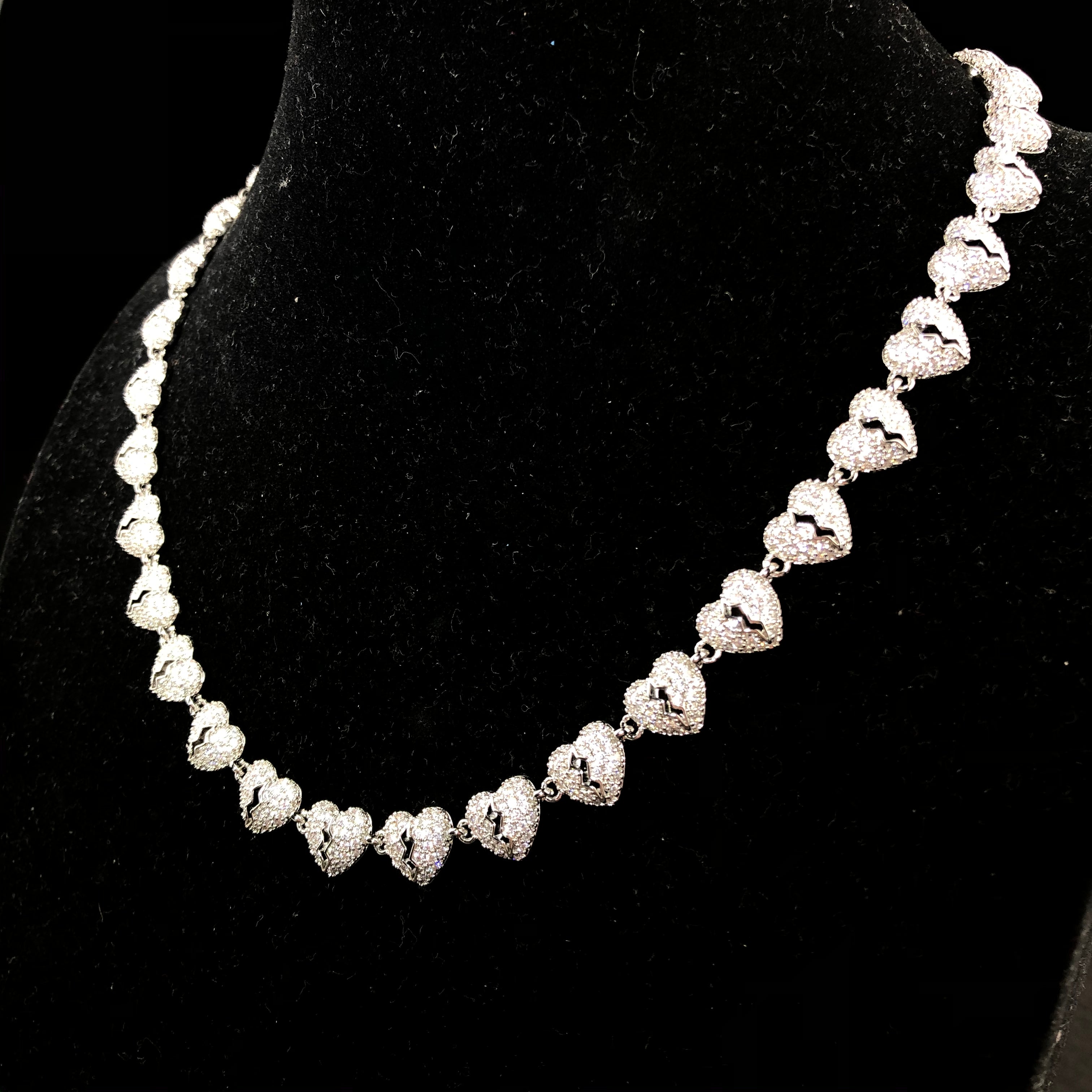 Iced Broken Heart Chain