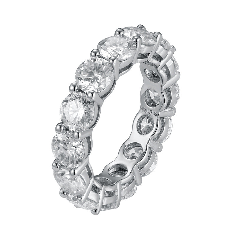 925 Silver Moissanite Single Row Eternity Ring