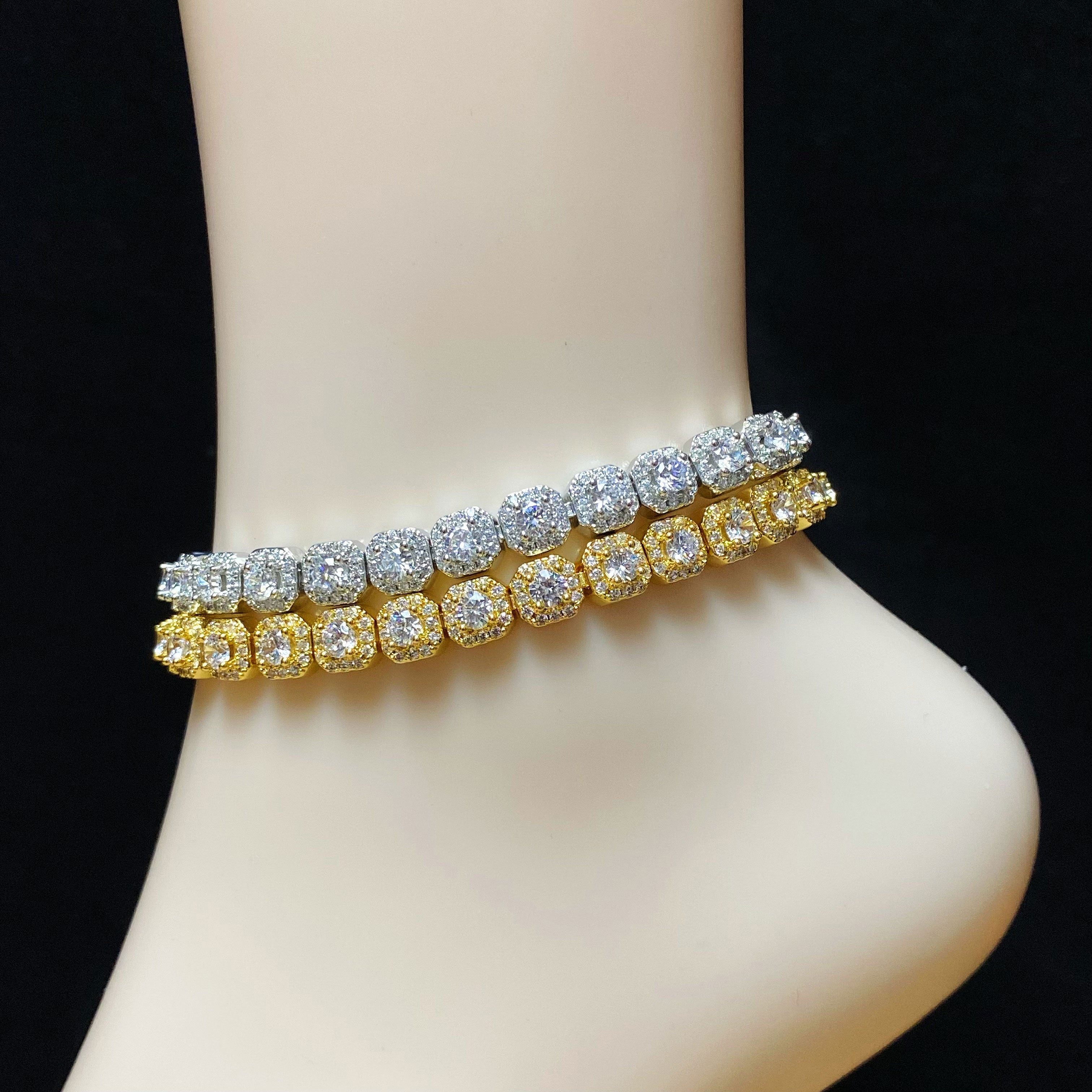Clustered Tennis Anklet Women – Sparkling Ankle Bracelet