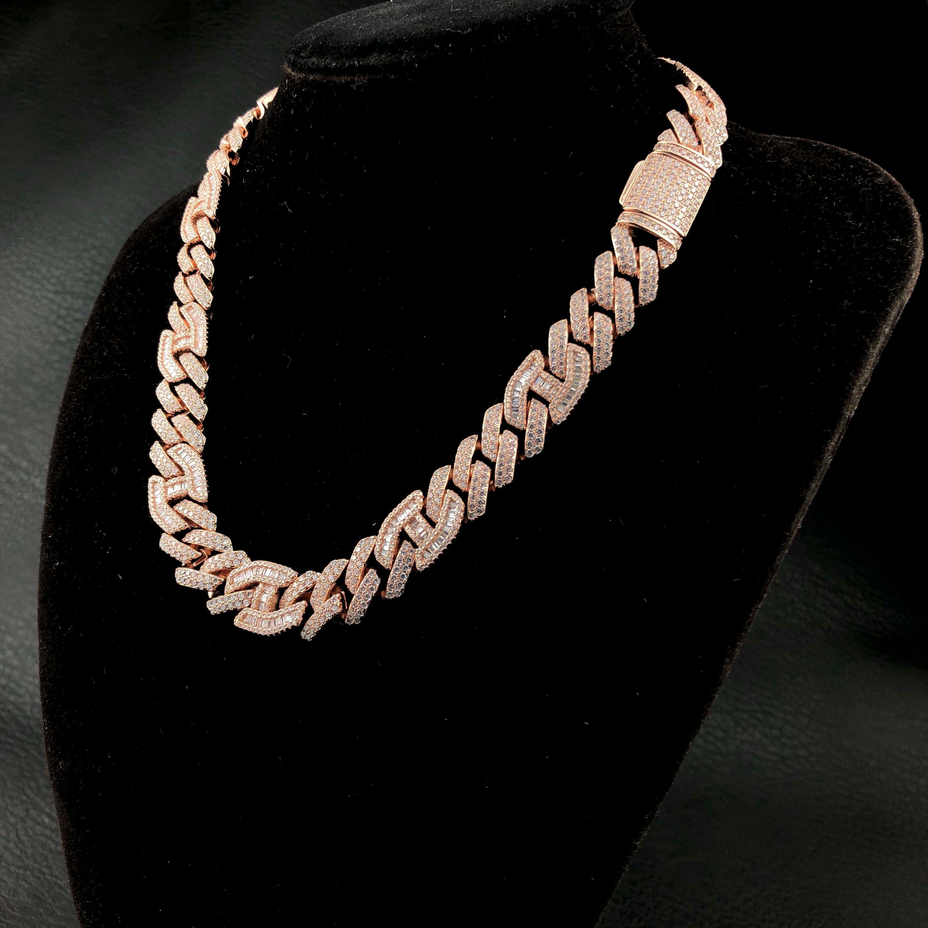 15mm Prong Baguette Curb Chain