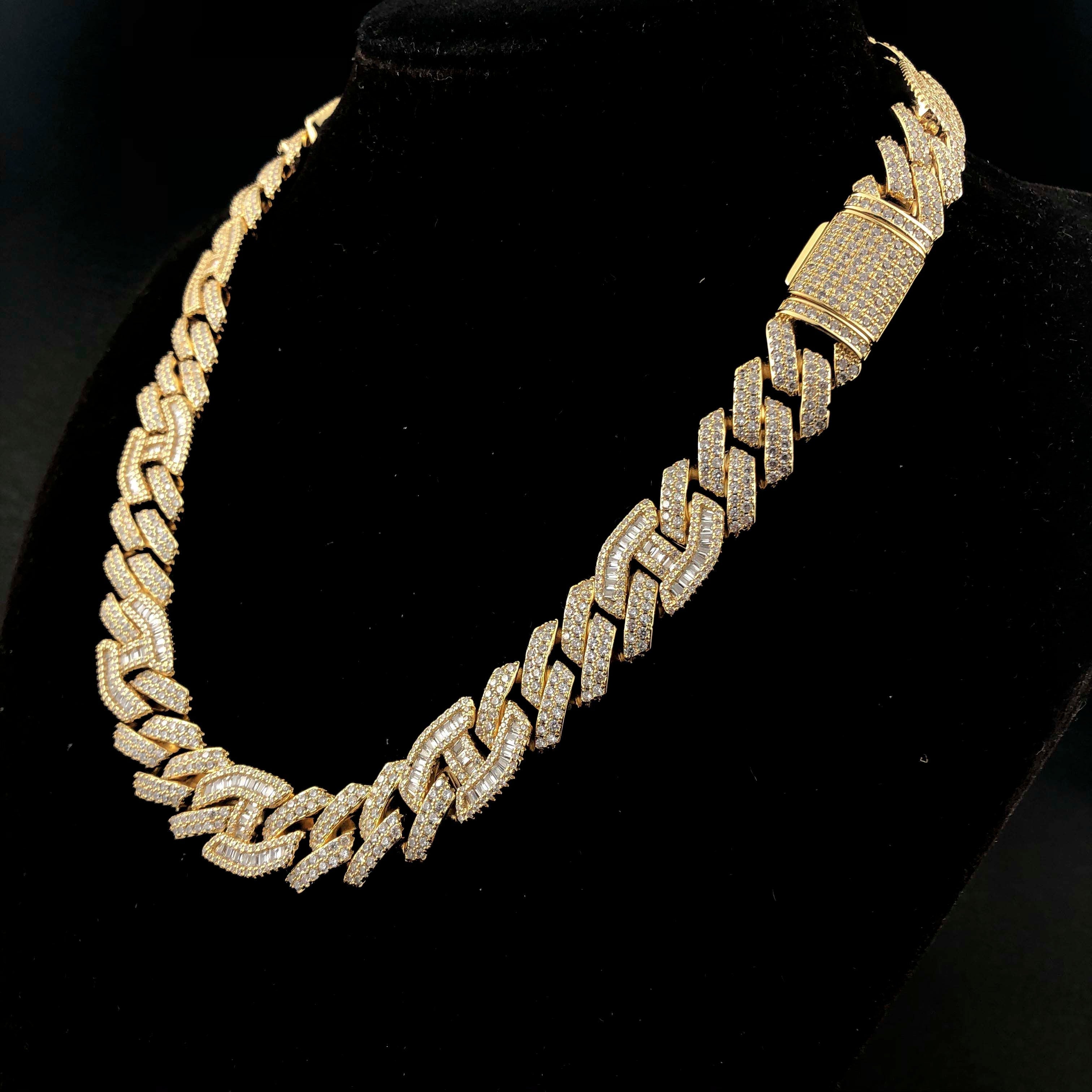 15mm Prong Baguette Curb Chain