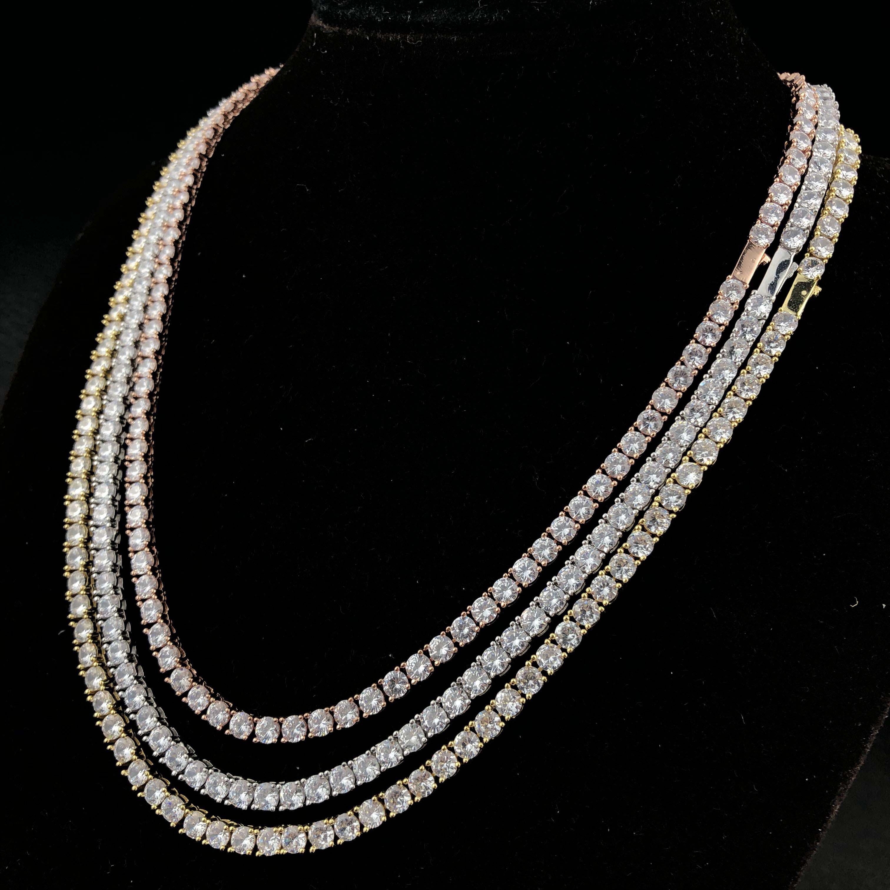 5mm Round Cut Diamond Tennis Chain
