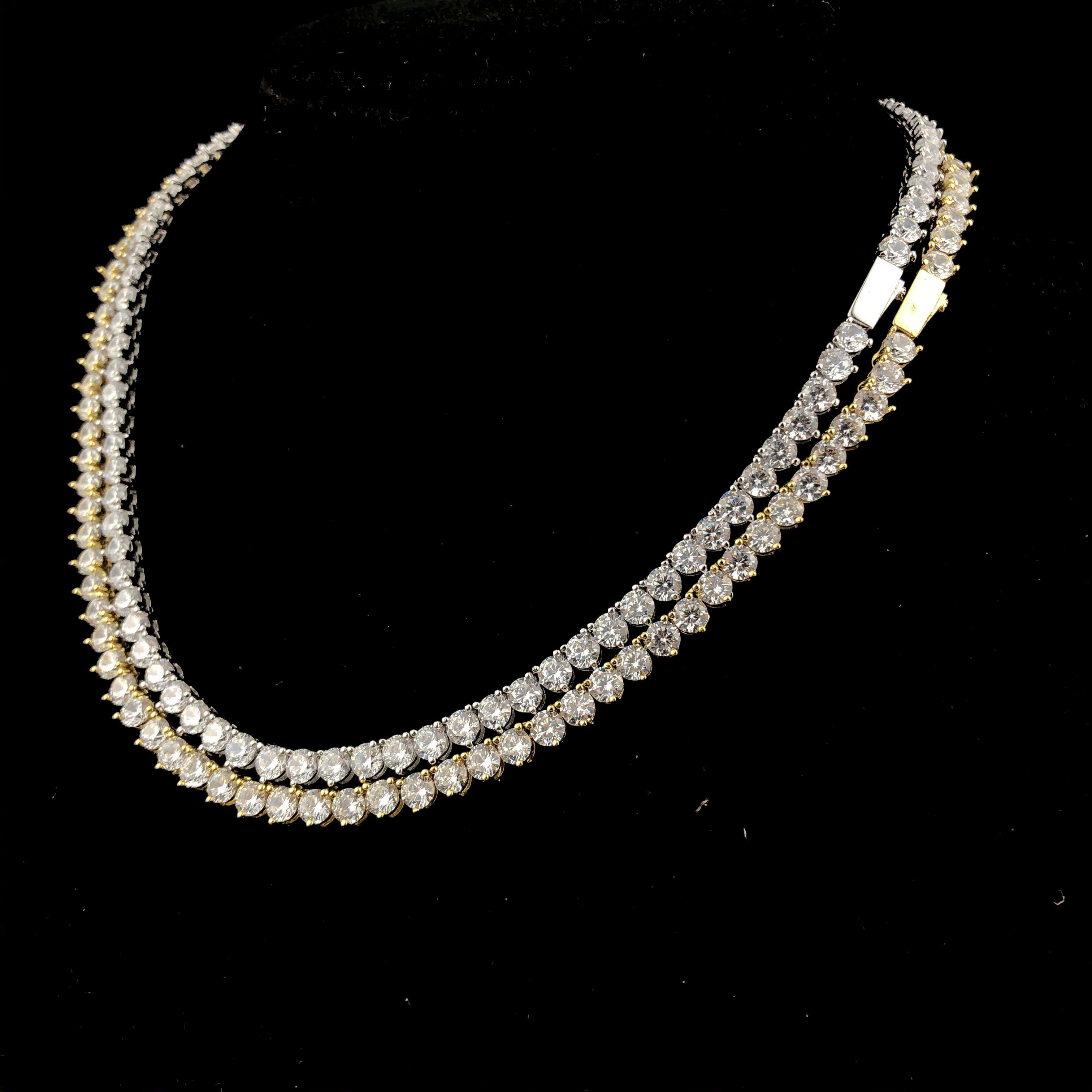 3 Claw Cut Diamond Tennis chain