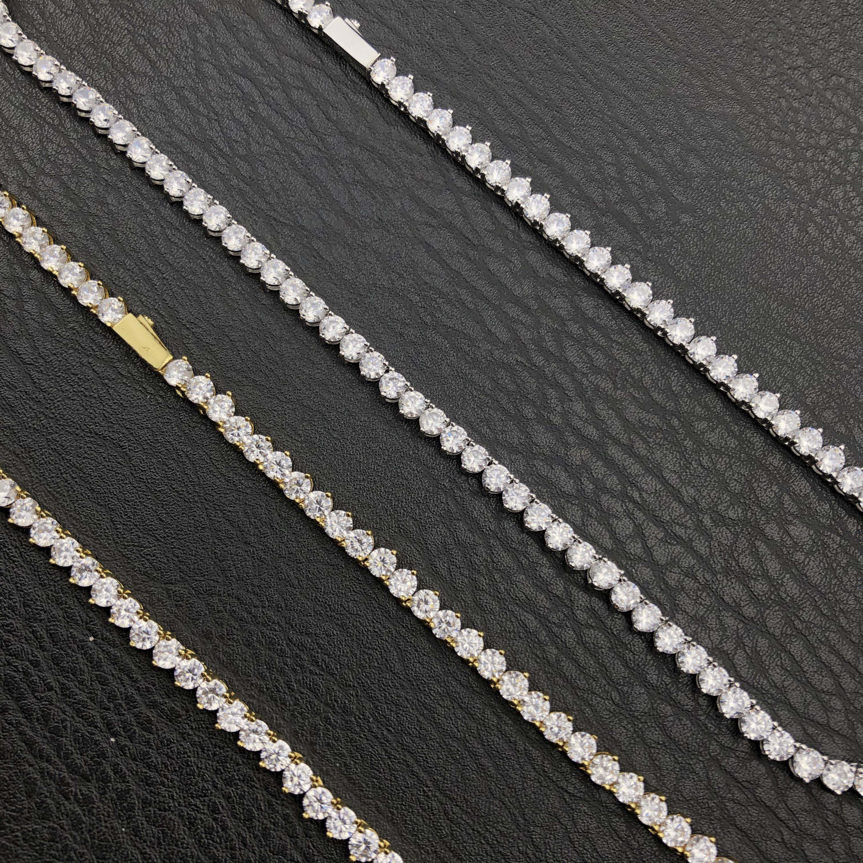 3 Claw Cut Diamond Tennis chain