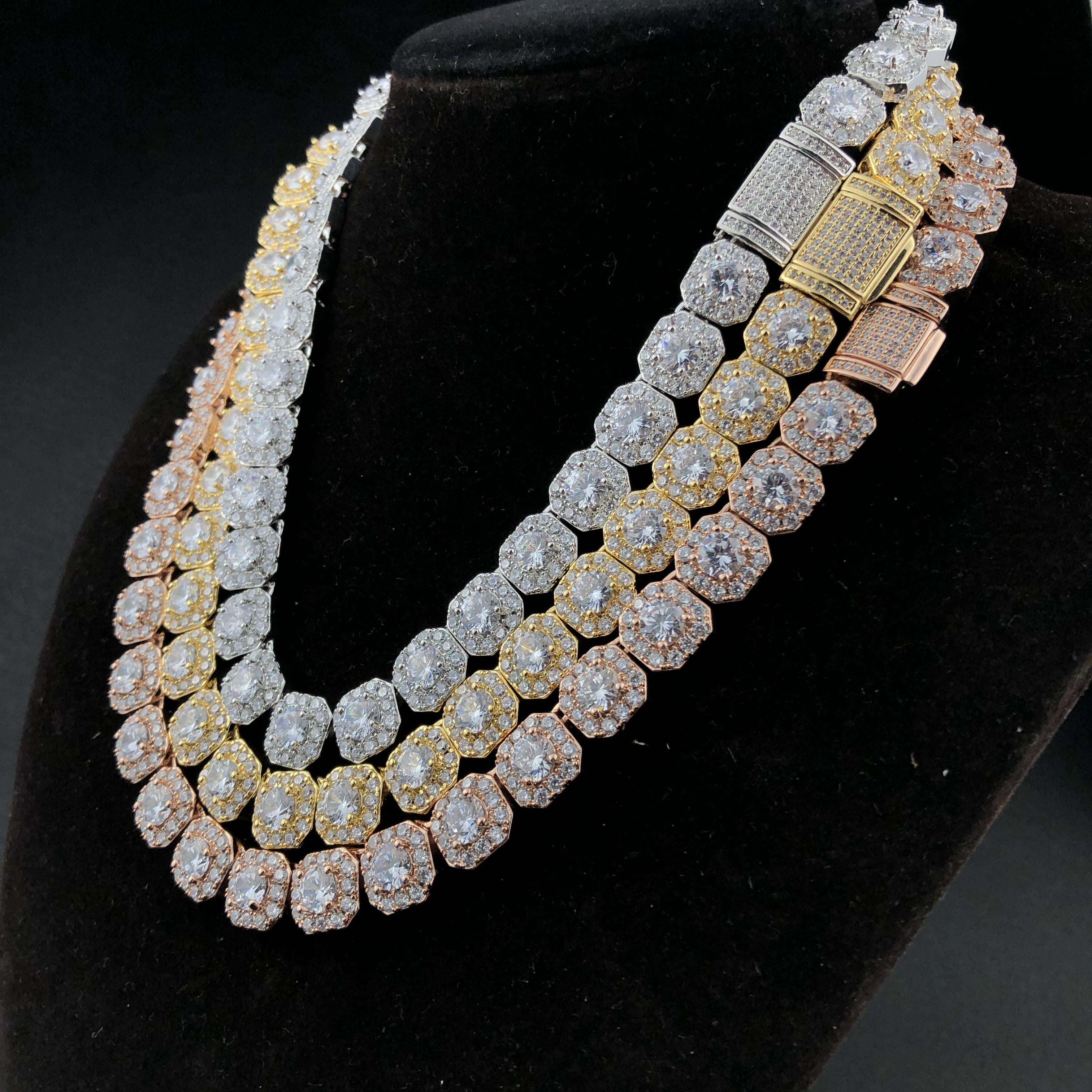 Clustered Mens Tennis Chain