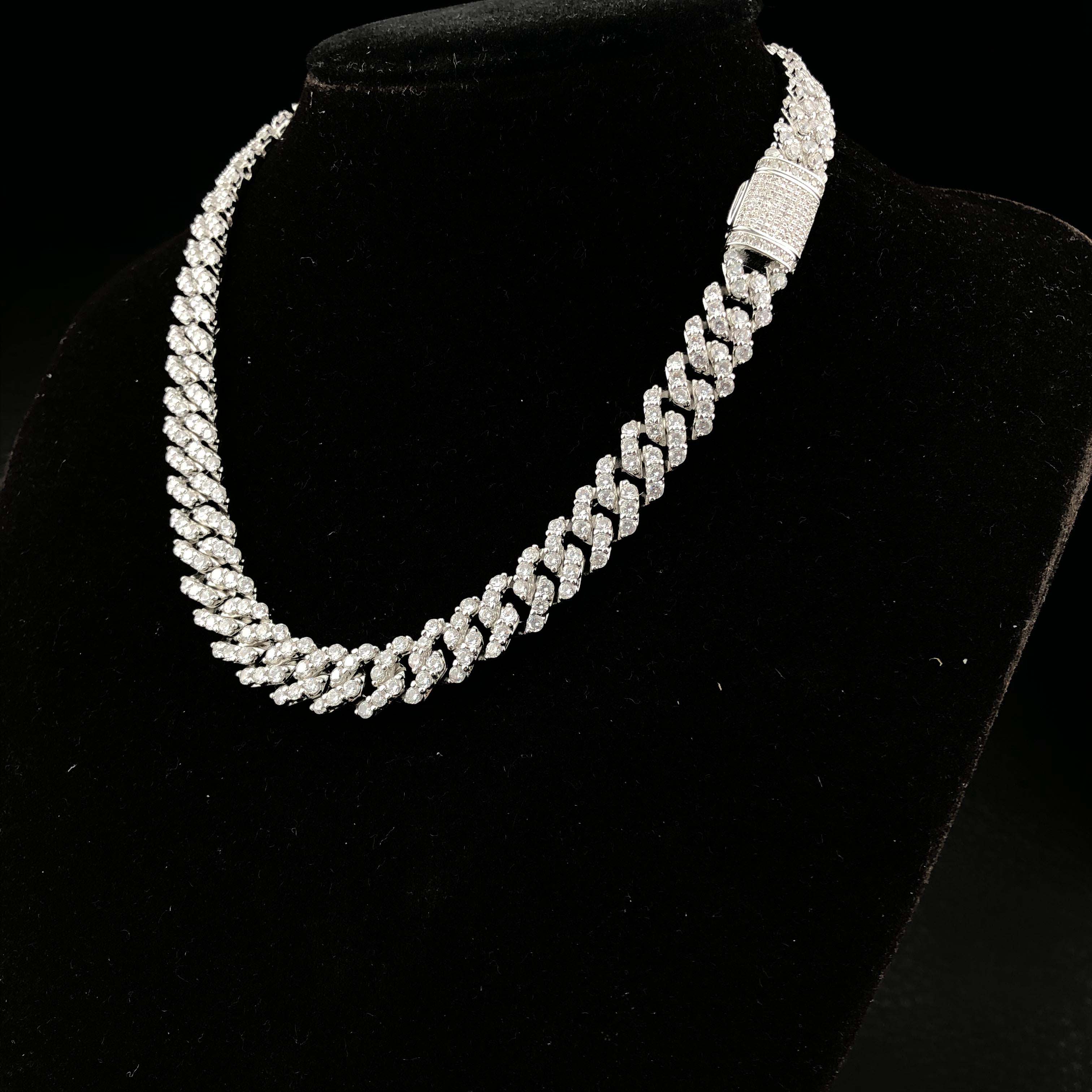 10mm Diamond prong Cuban Chain