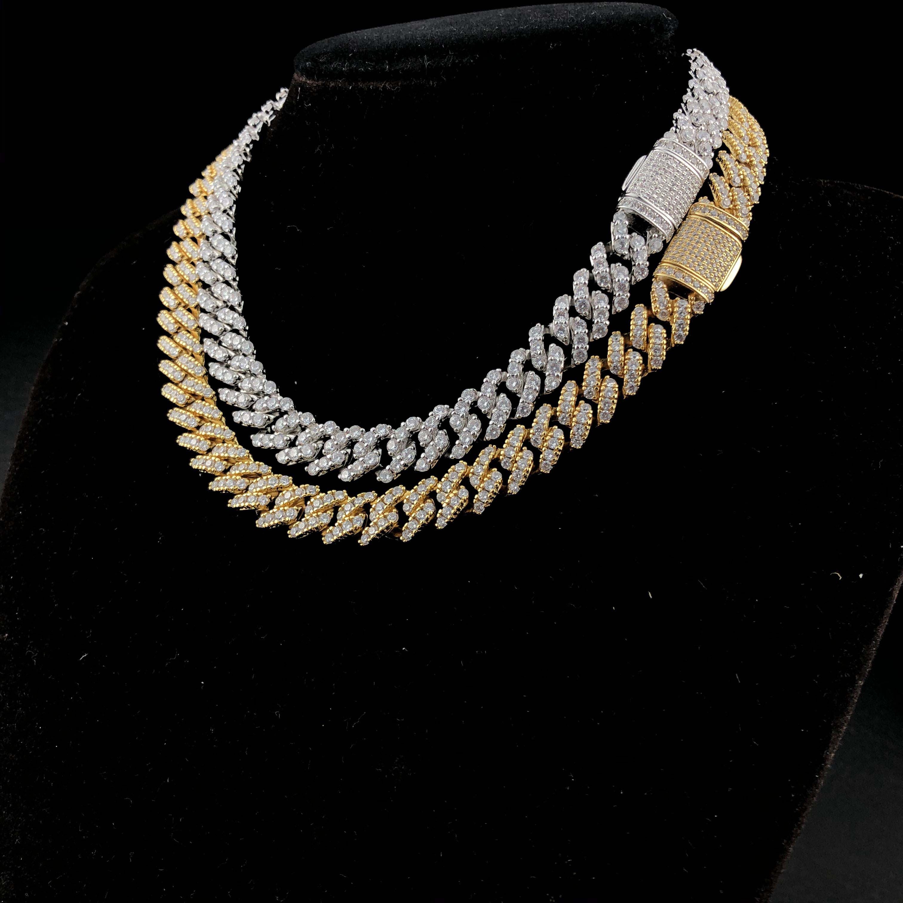 10mm Diamond prong Cuban Chain