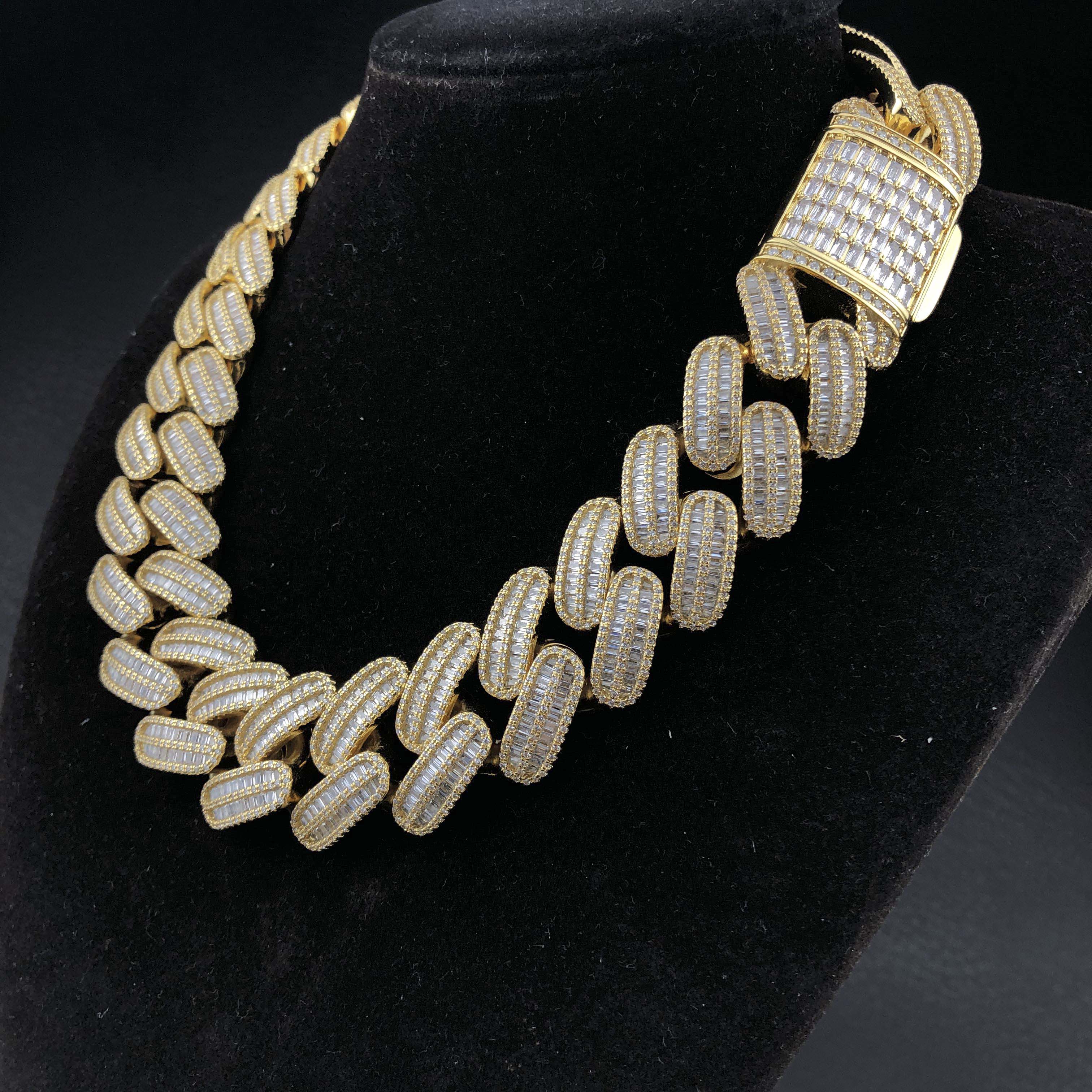 26mm Diamond Baguette Cuban Chain