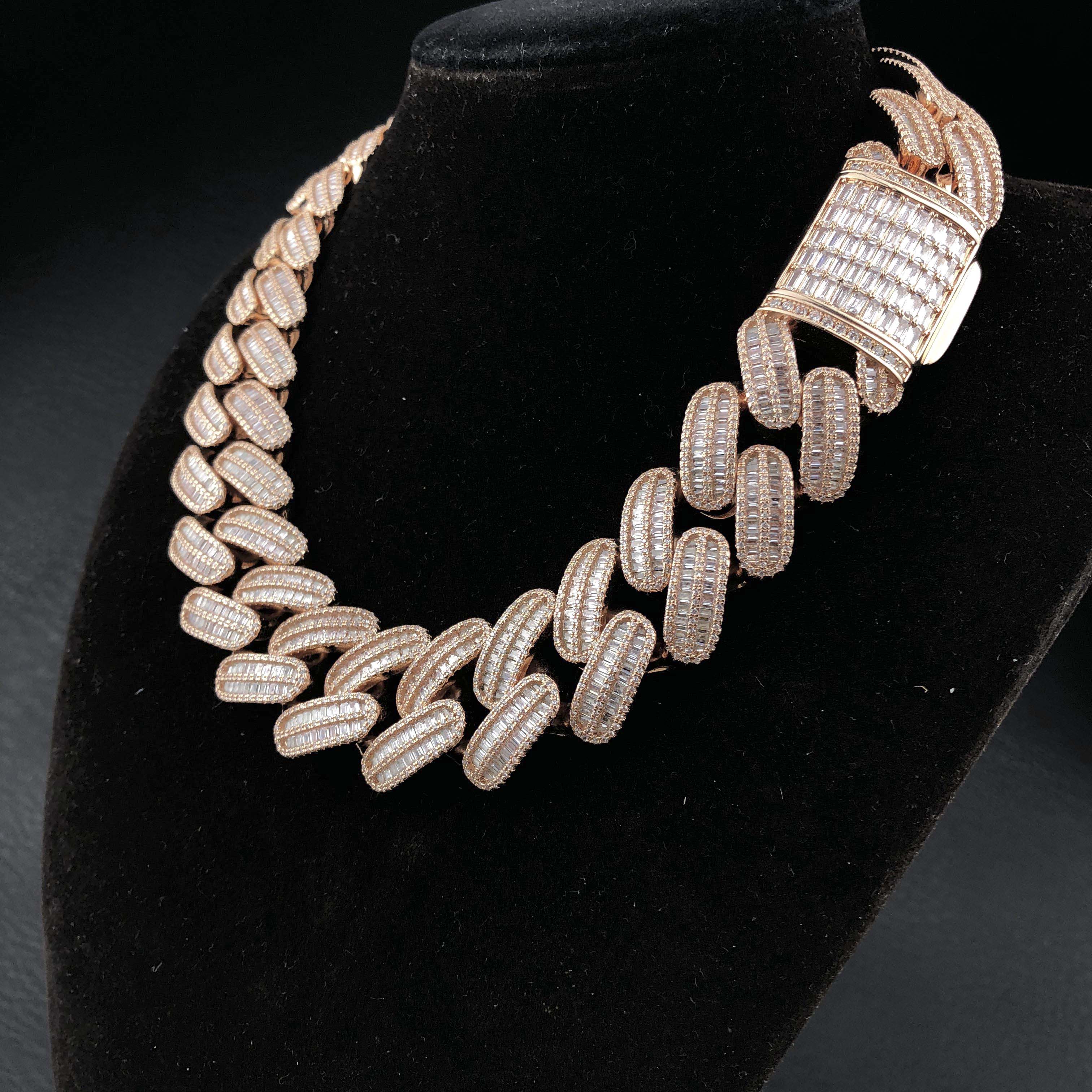 26mm Diamond Baguette Cuban Chain