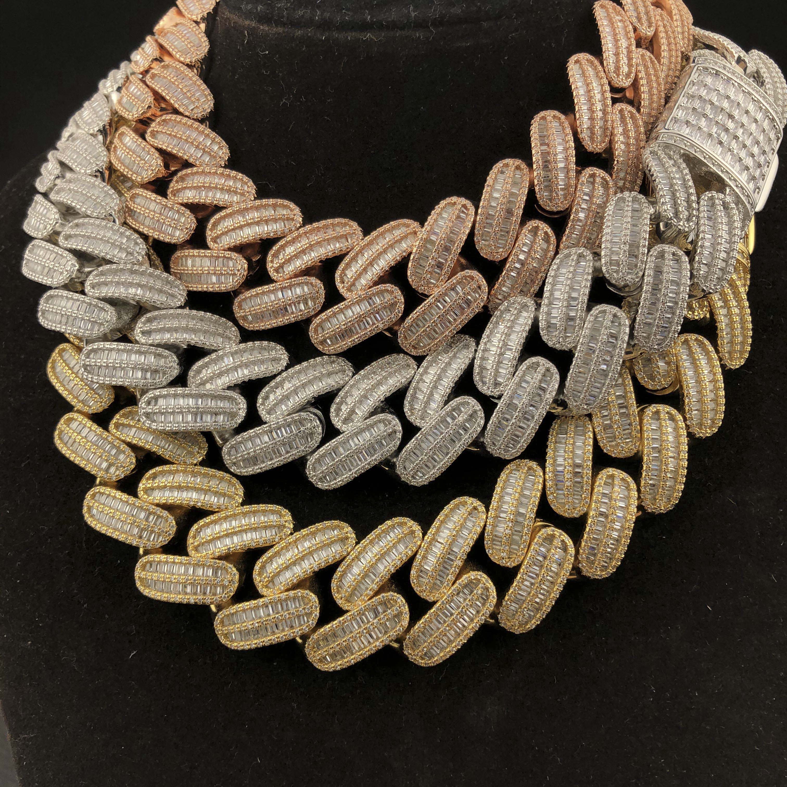 26mm Diamond Baguette Cuban Chain