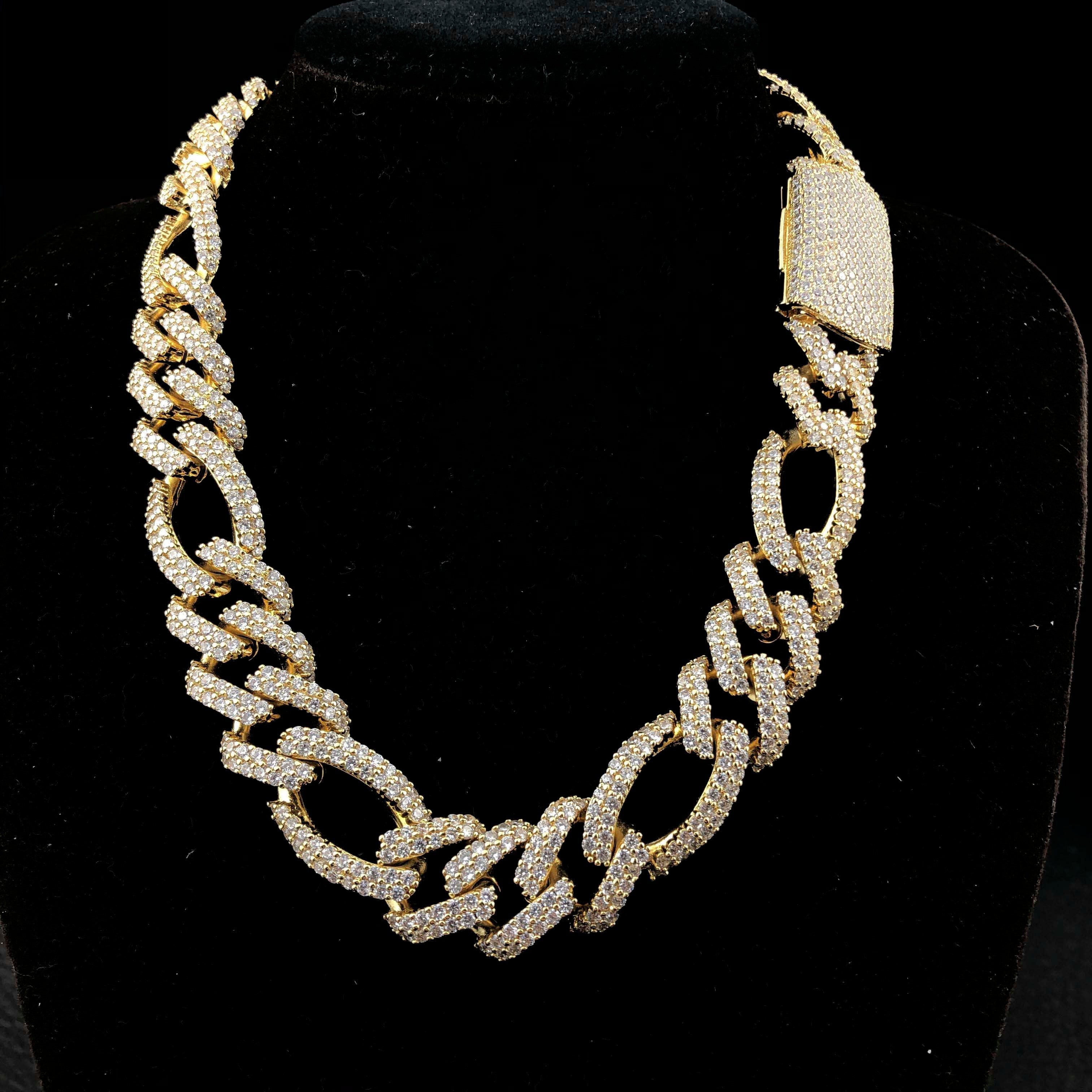 19mm Diamond Figaro Chain