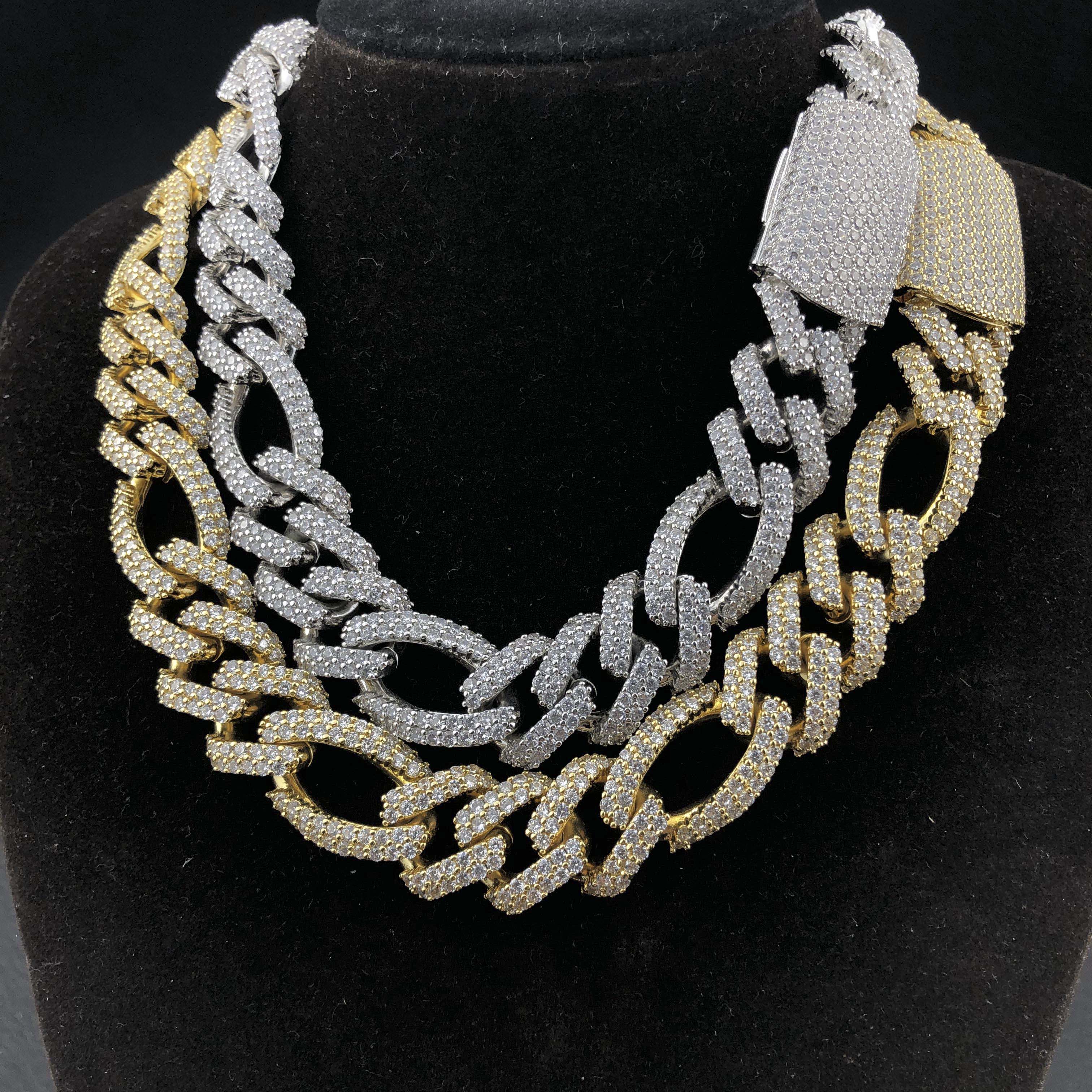 19mm Diamond Figaro Chain